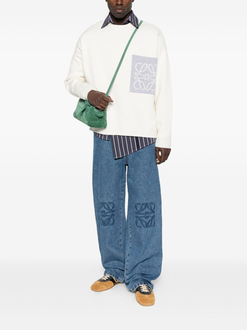 Anagram-embroidery jeans - 2
