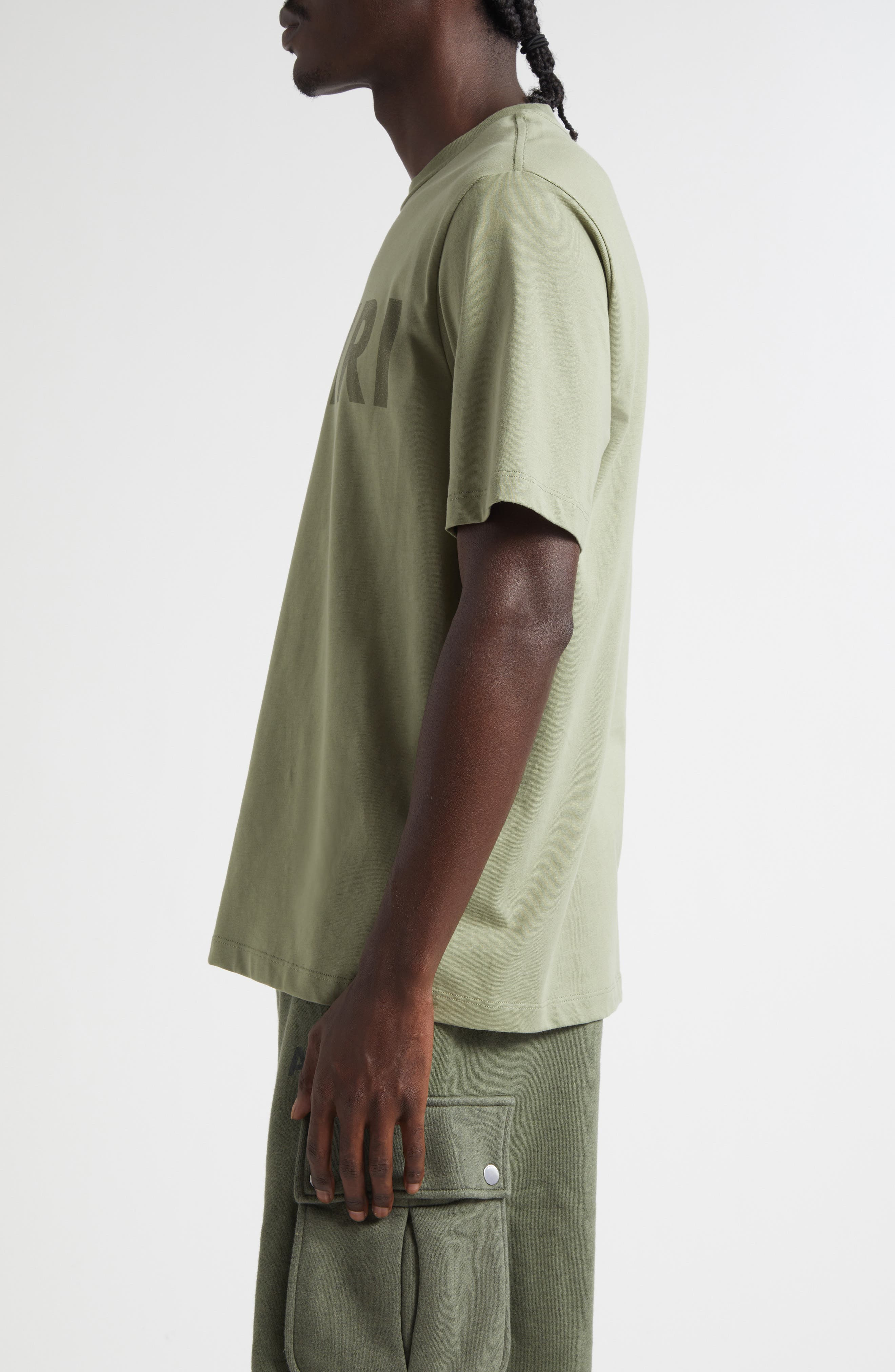 AMIRI Stencil Logo Graphic T-Shirt in Olive at Nordstrom - 4