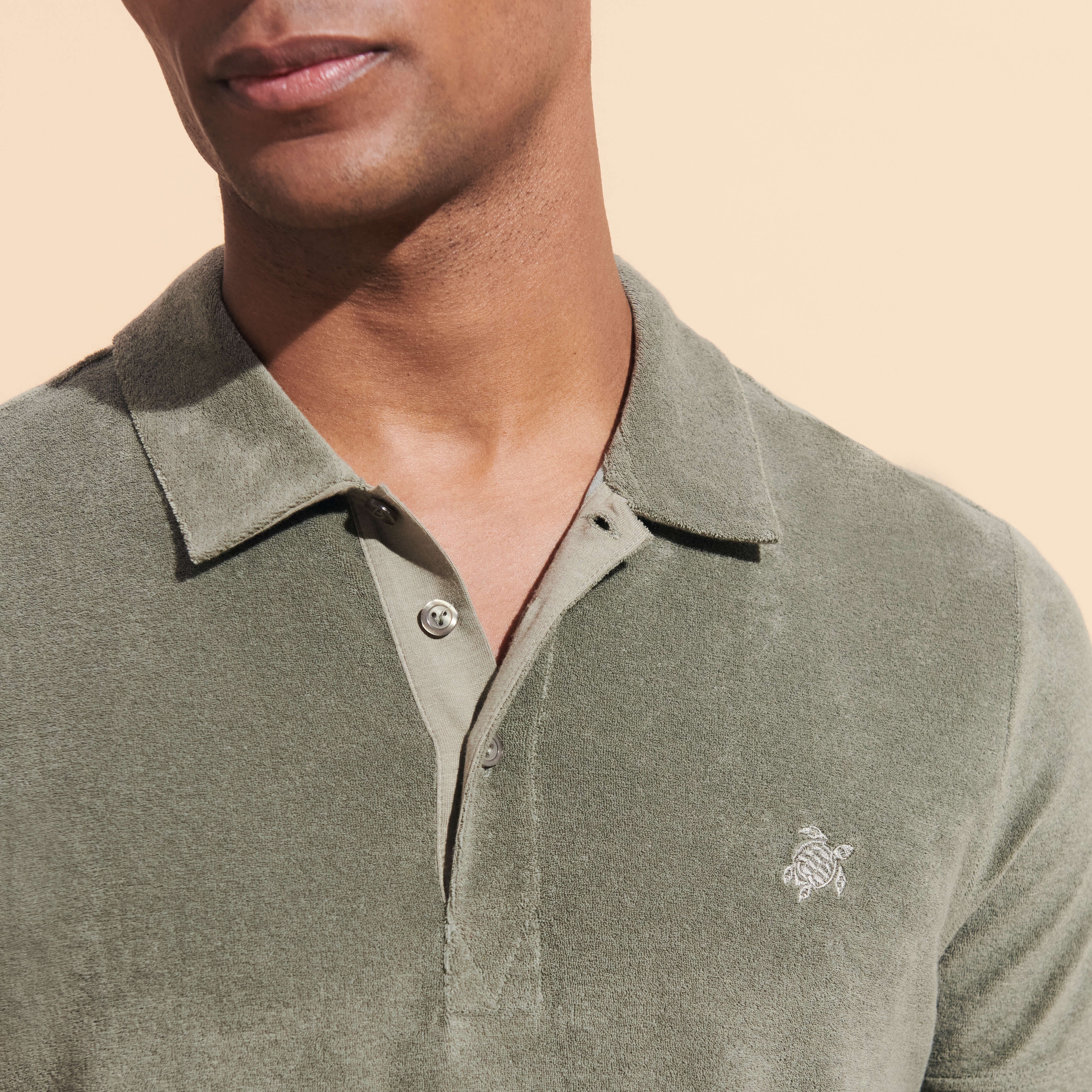Men Organic Cotton Terry Polo Solid - 6