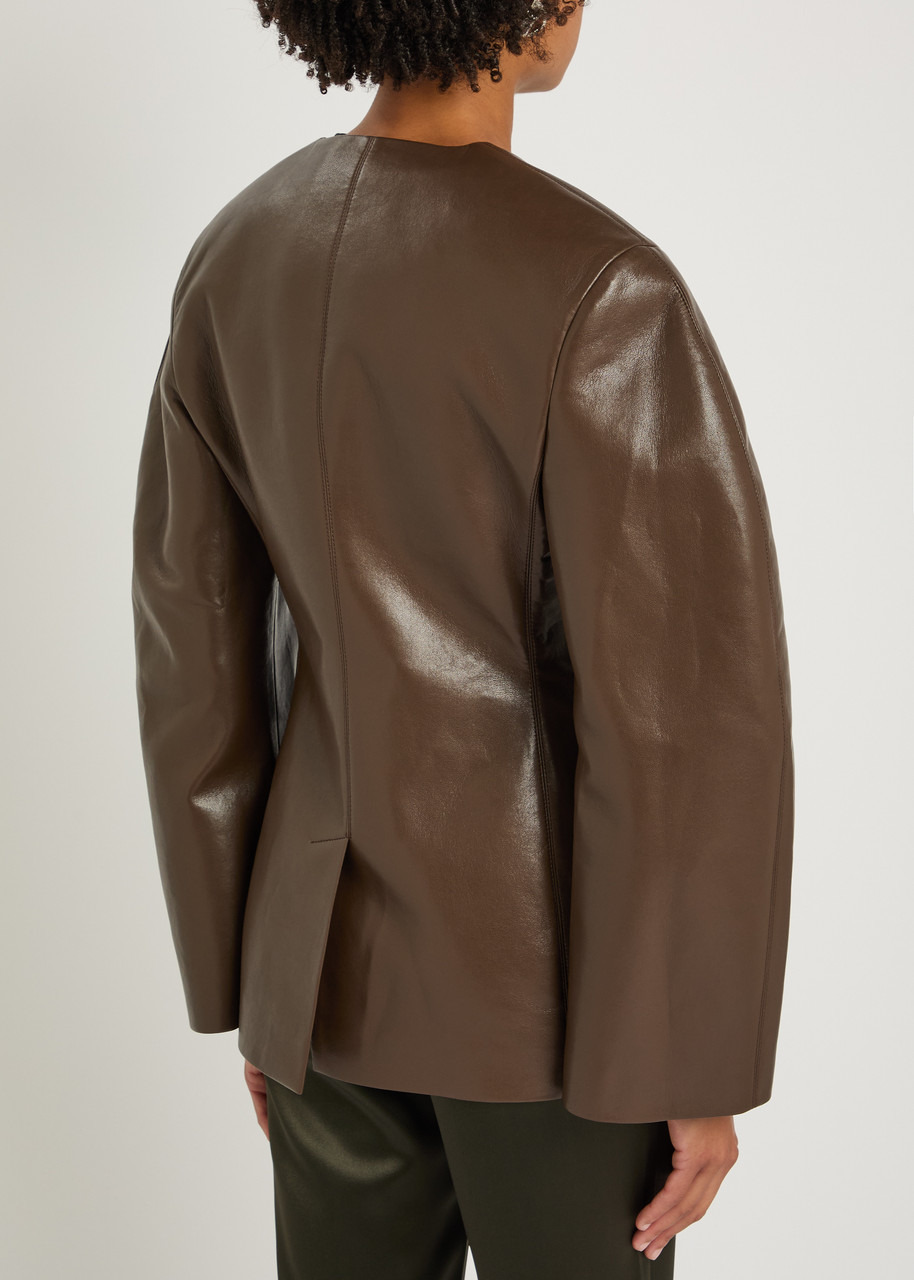 Nanushka Erina Darted Faux Leather Jacket - 3