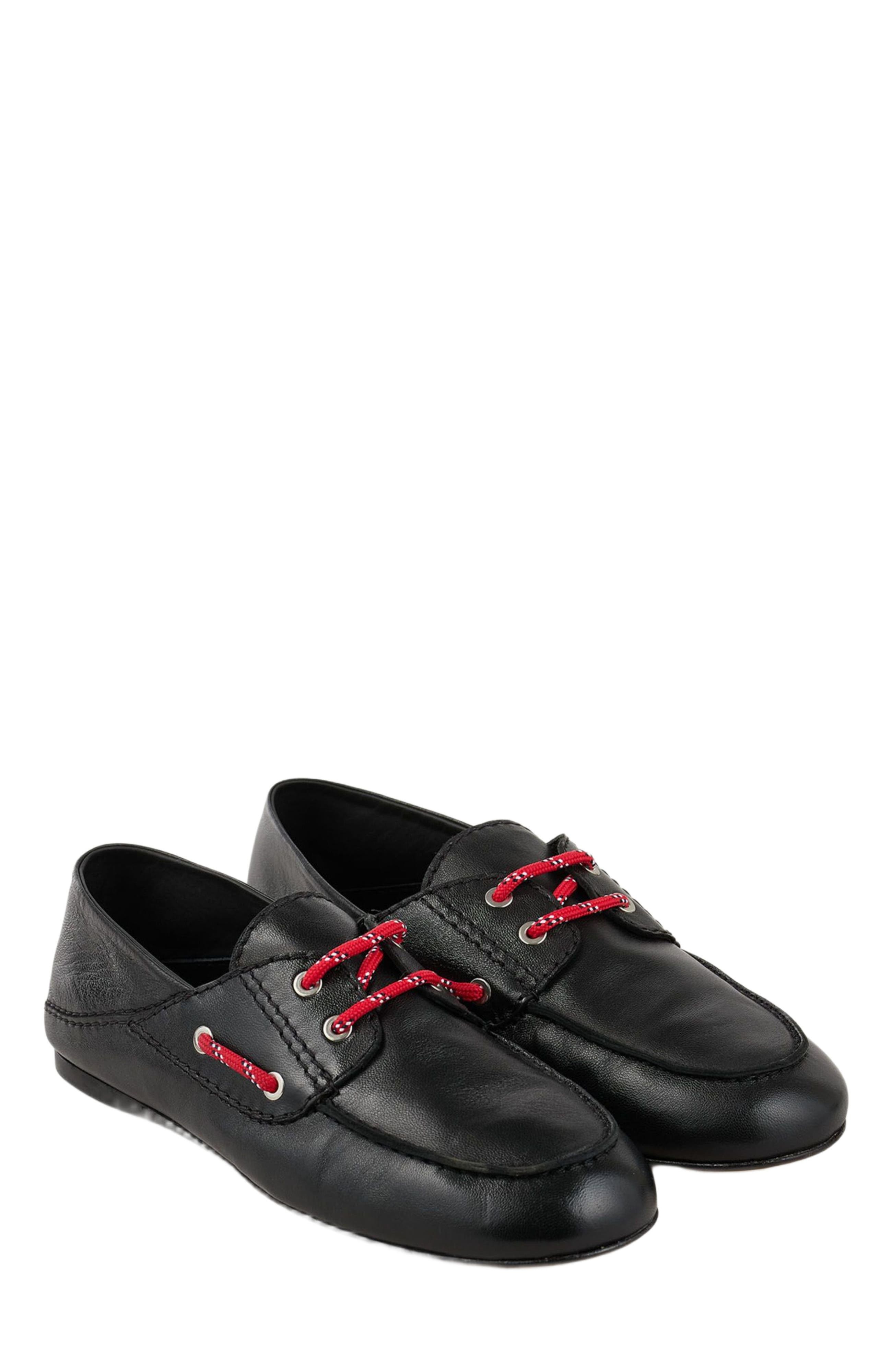 SANDRO Leather boat shoe loafers in Black at Nordstrom - 2