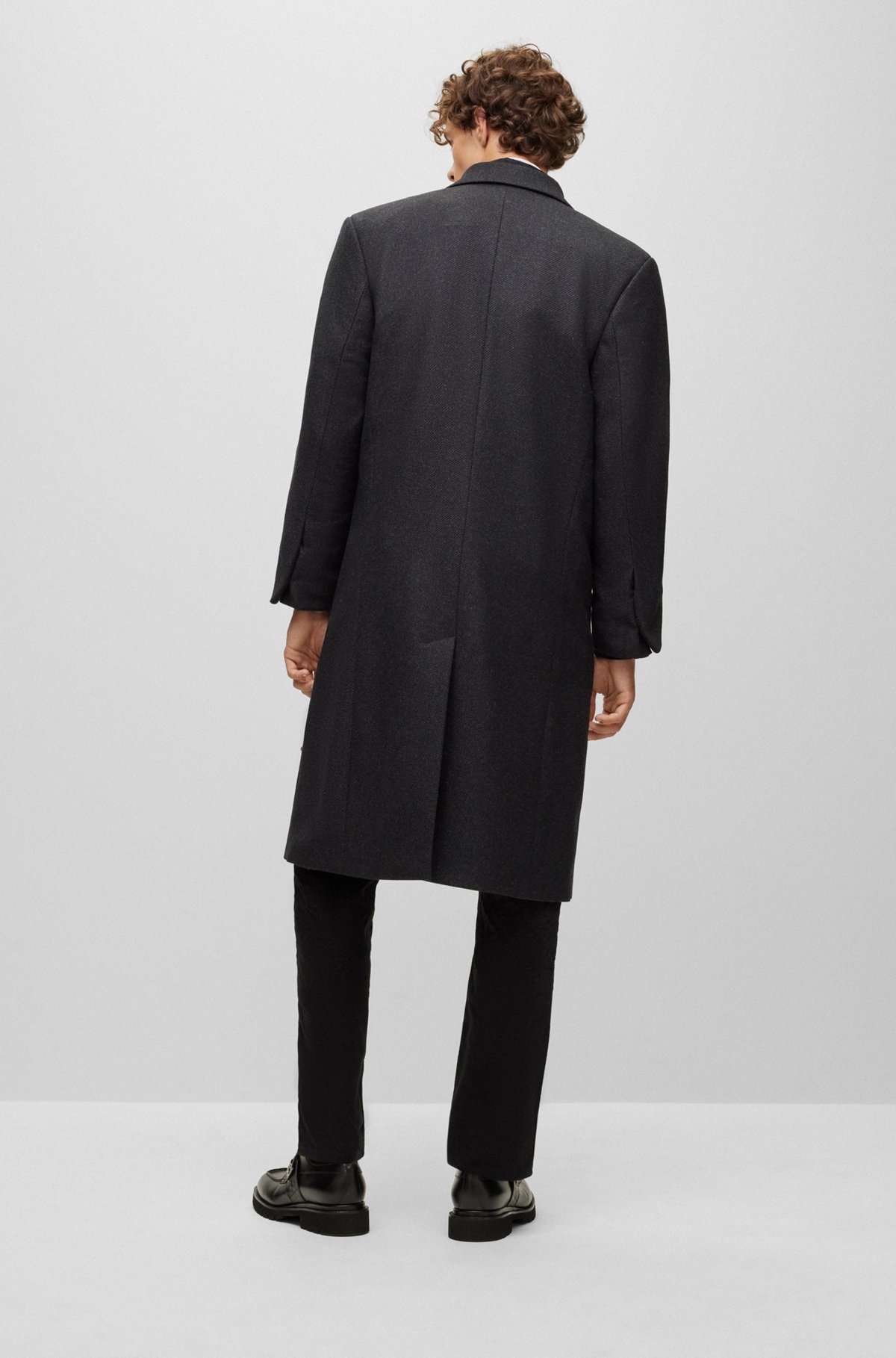 DOUBLE-BREASTED, REGULAR-FIT COAT IN A WOOL BLEND - 5