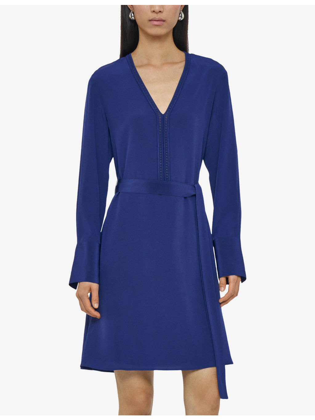 Siam Knitted-Trim Silk-Crepe Mini Dress - 3