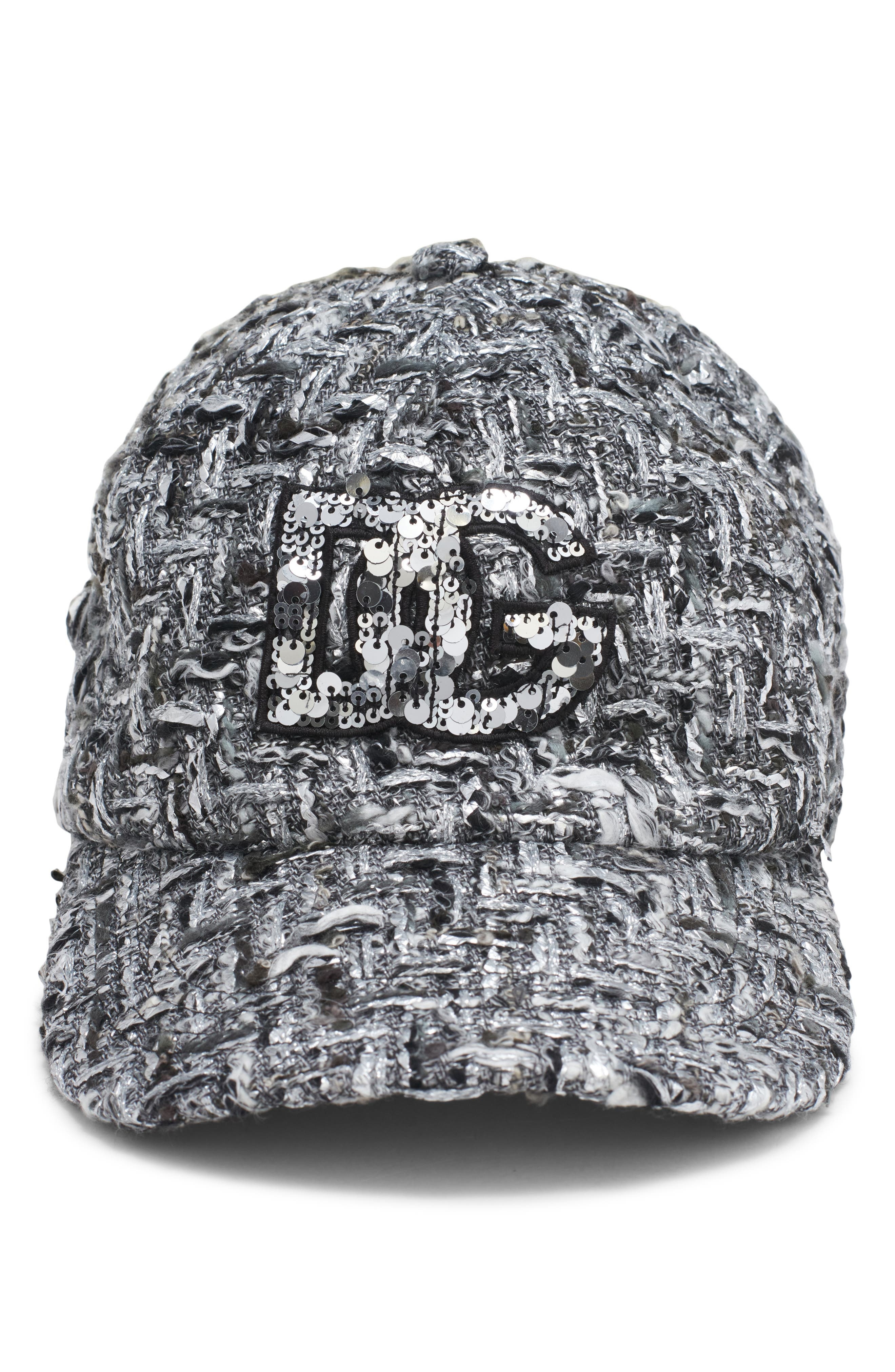 Dolce&Gabbana Rachel Sequin Logo Tweed Baseball Cap in S8030 Fantasia Non Stampa at Nordstrom - 2