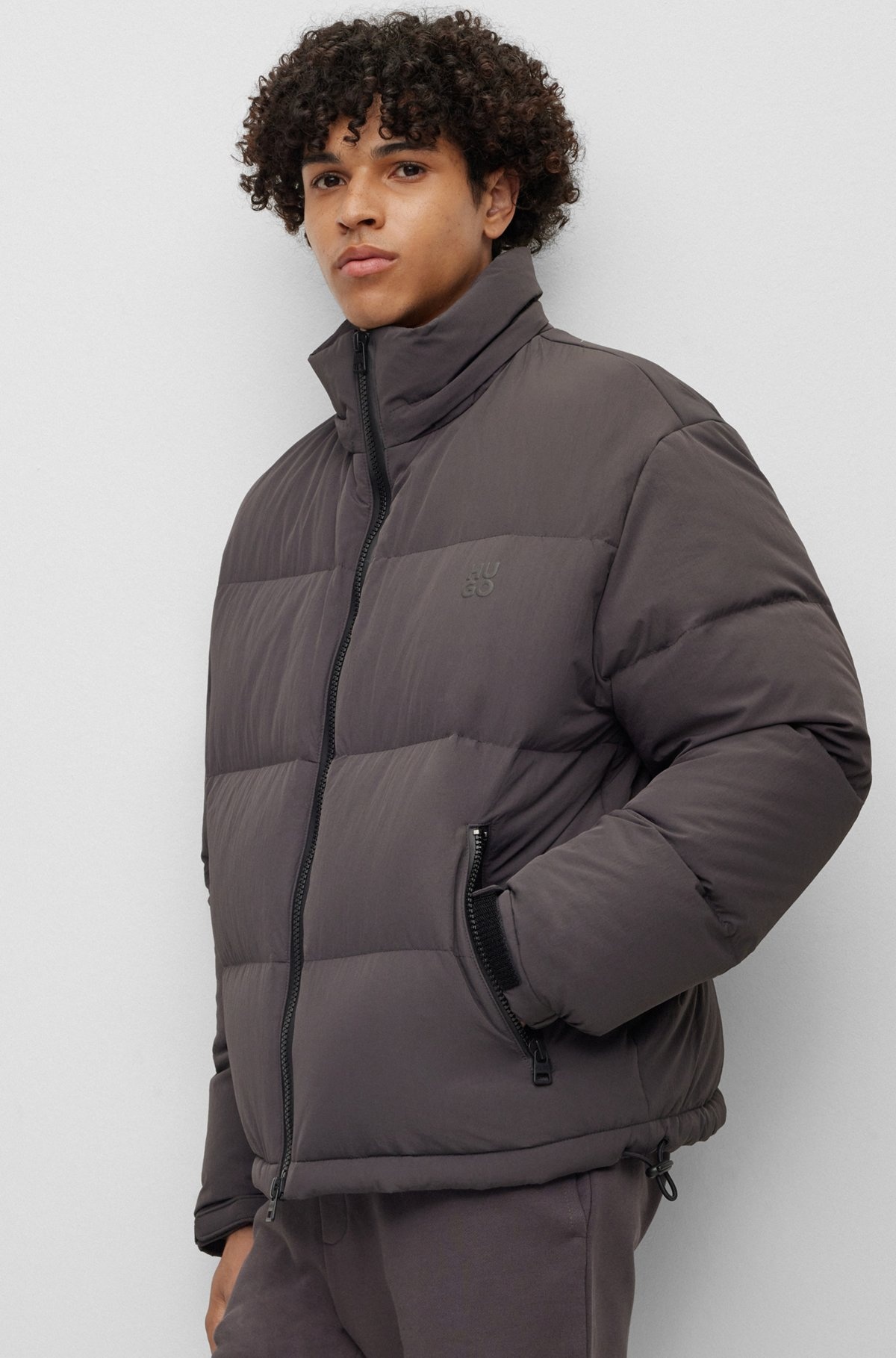 WATER-REPELLENT DOWN JACKET WITH DETACHABLE HOOD - 6