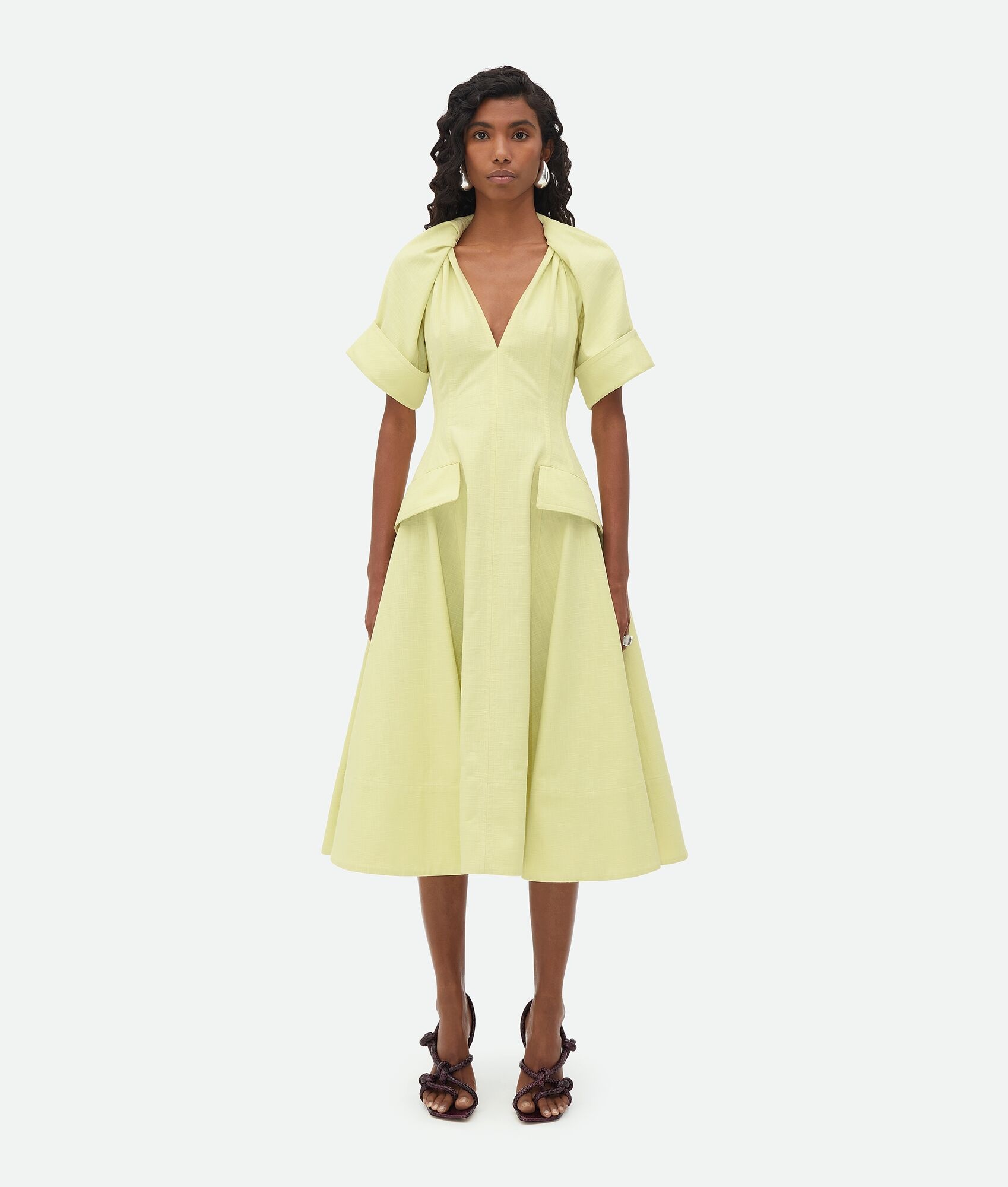 Textured Cotton Midi Dress - 1