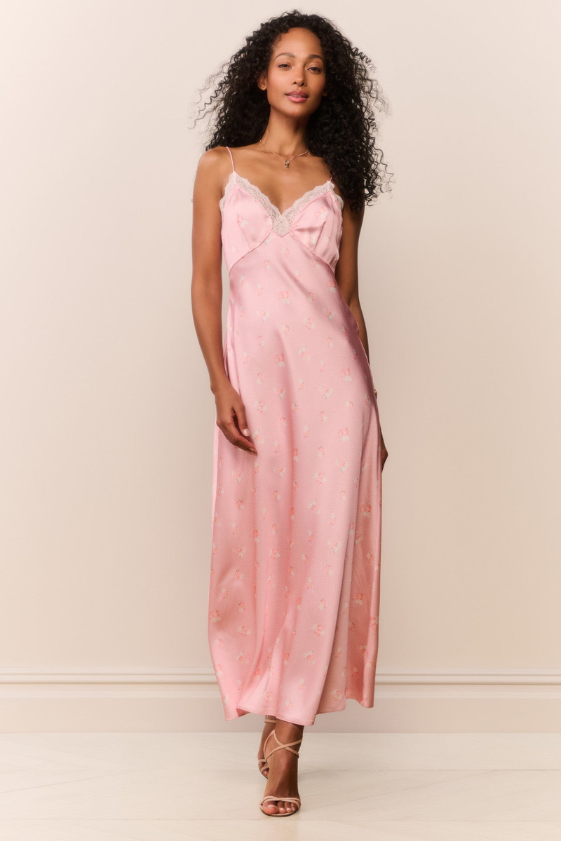 LoveShackFancy Peach Pom Pom Manuela Maxi Dress outlook
