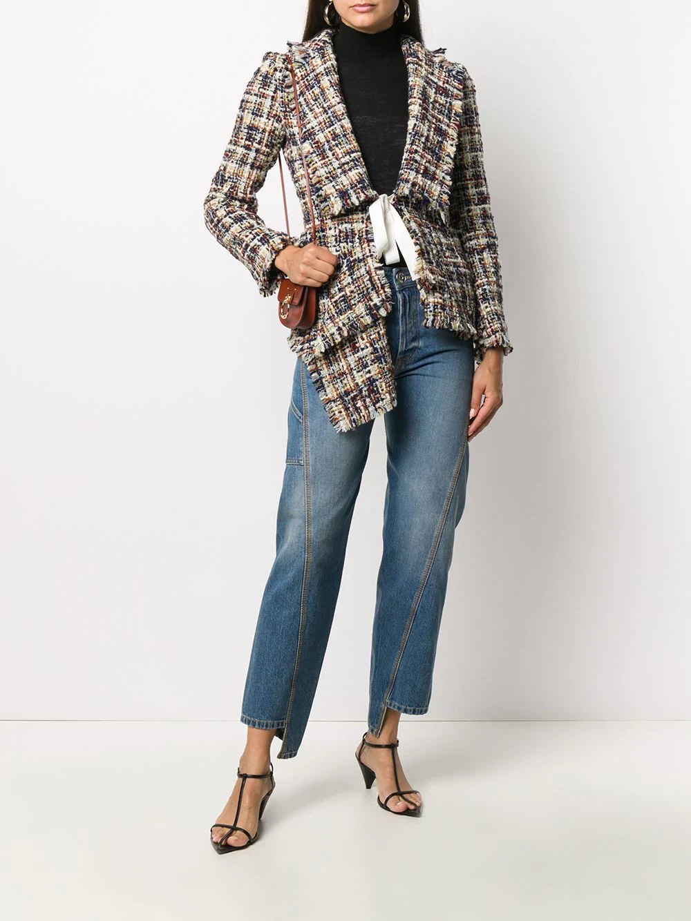 asymmetric tweed jacket - 2