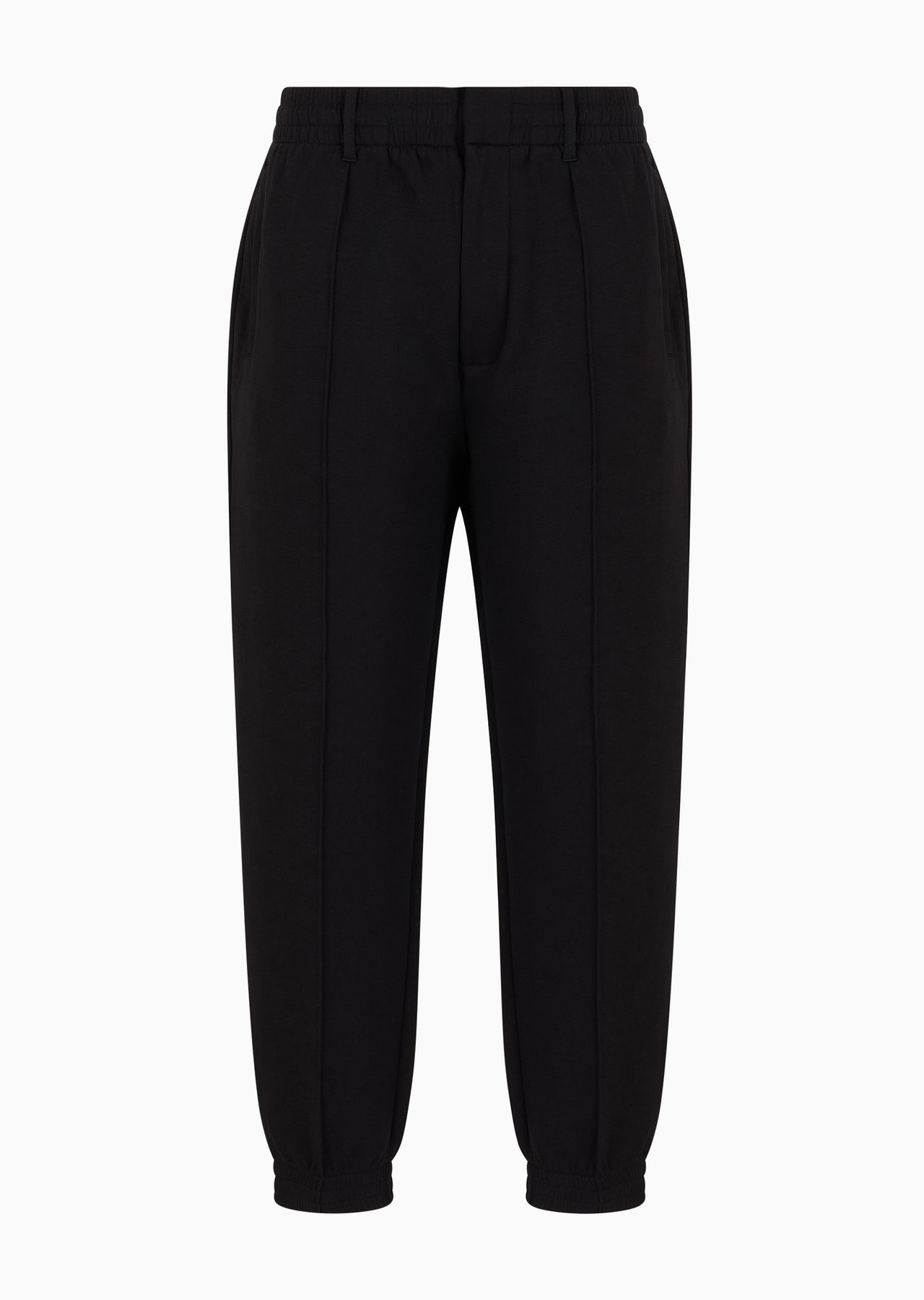 Double-jersey trousers with crease and stretch ankle cuffs - 1