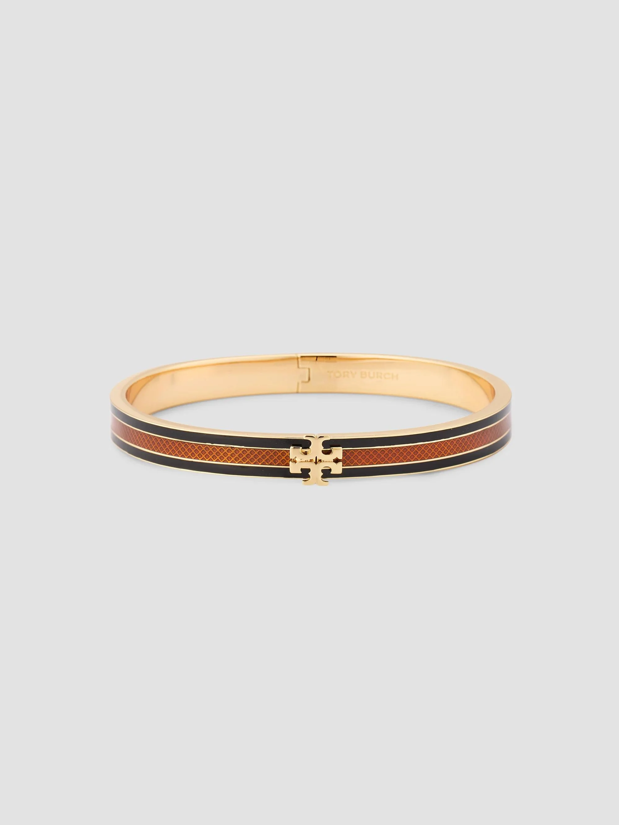 Women's Icon 18K-Gold-Plated & Enamel Bangle - Gold Black Brown - 1