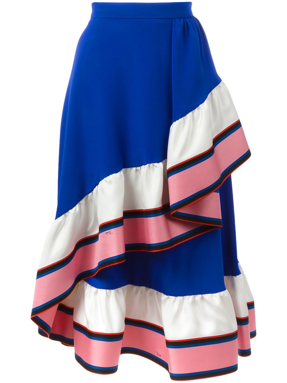 ruffled detail A-line skirt - 1
