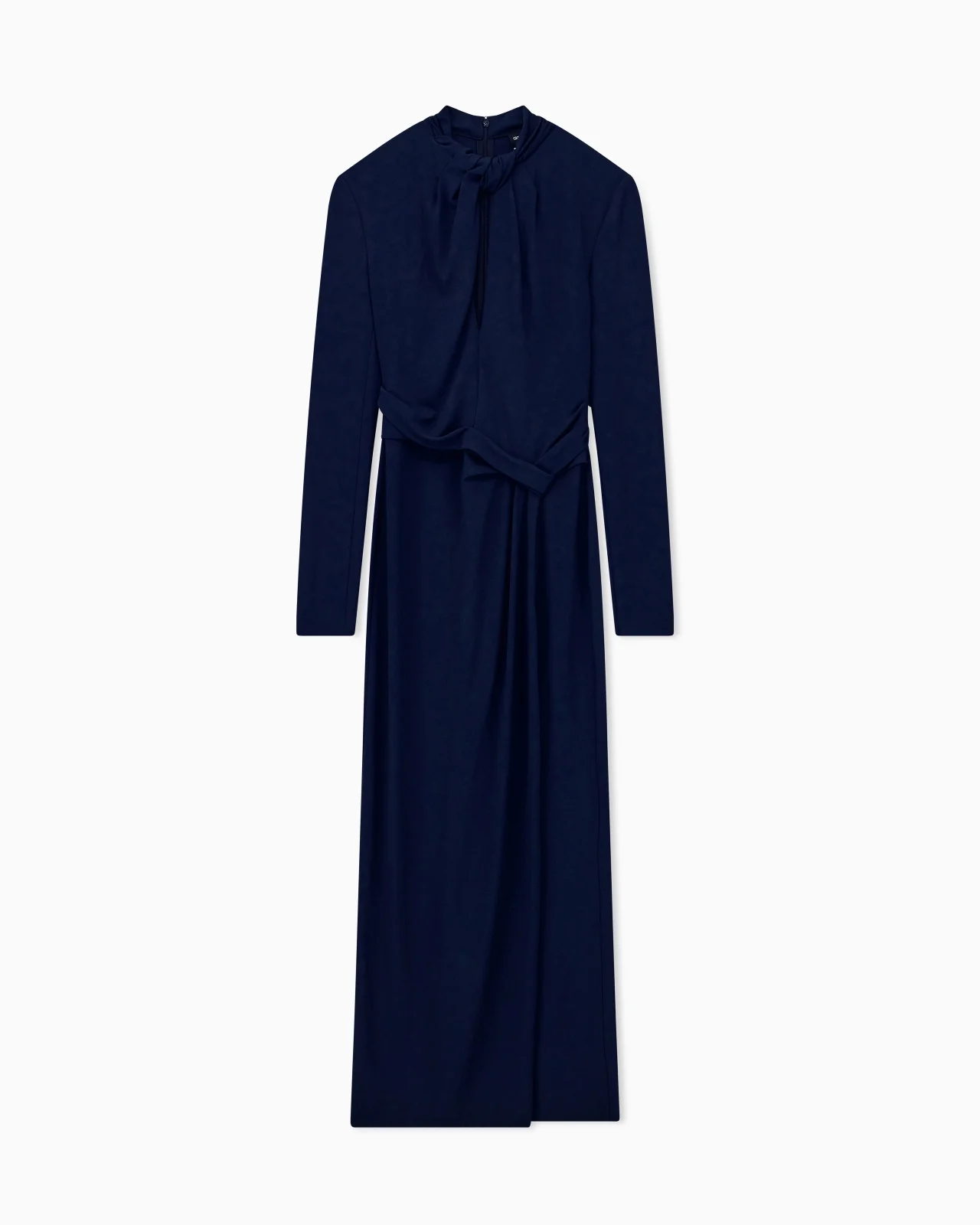 LONG-SLEEVED DRESS IN VISCOSE JERSEY WITH A FRONT KNOT - 1
