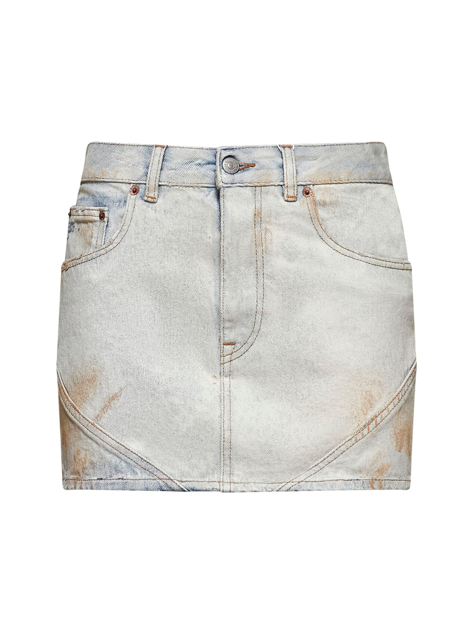 Light blue denim miniskirt - 1