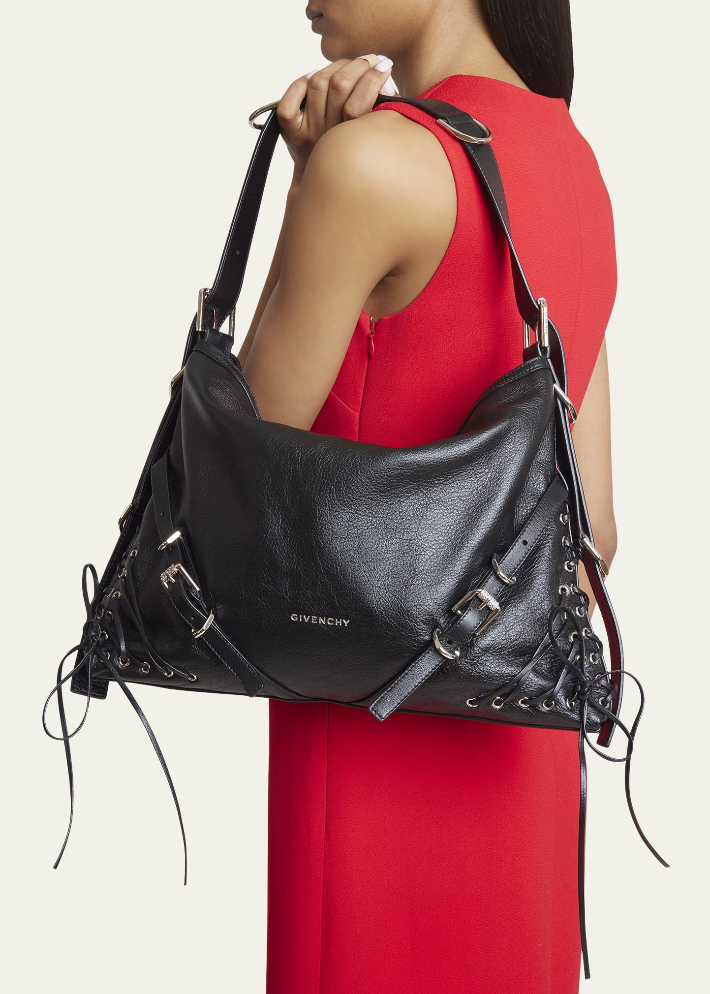 Givenchy Medium Voyou Shoulder Bag in Leather with Corset