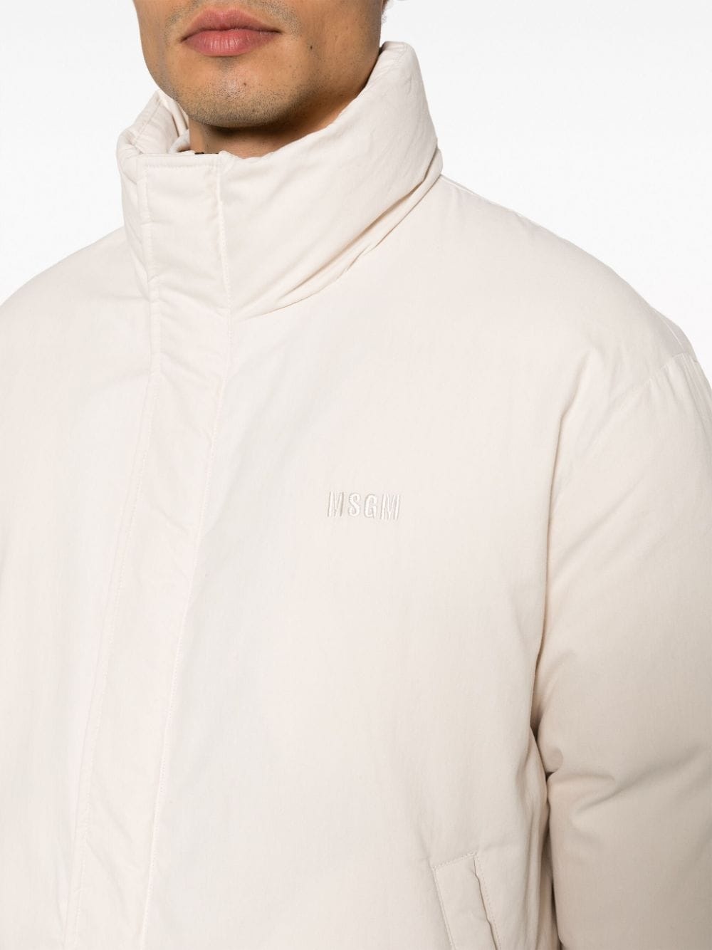 logo-embroidered padded jacket - 5