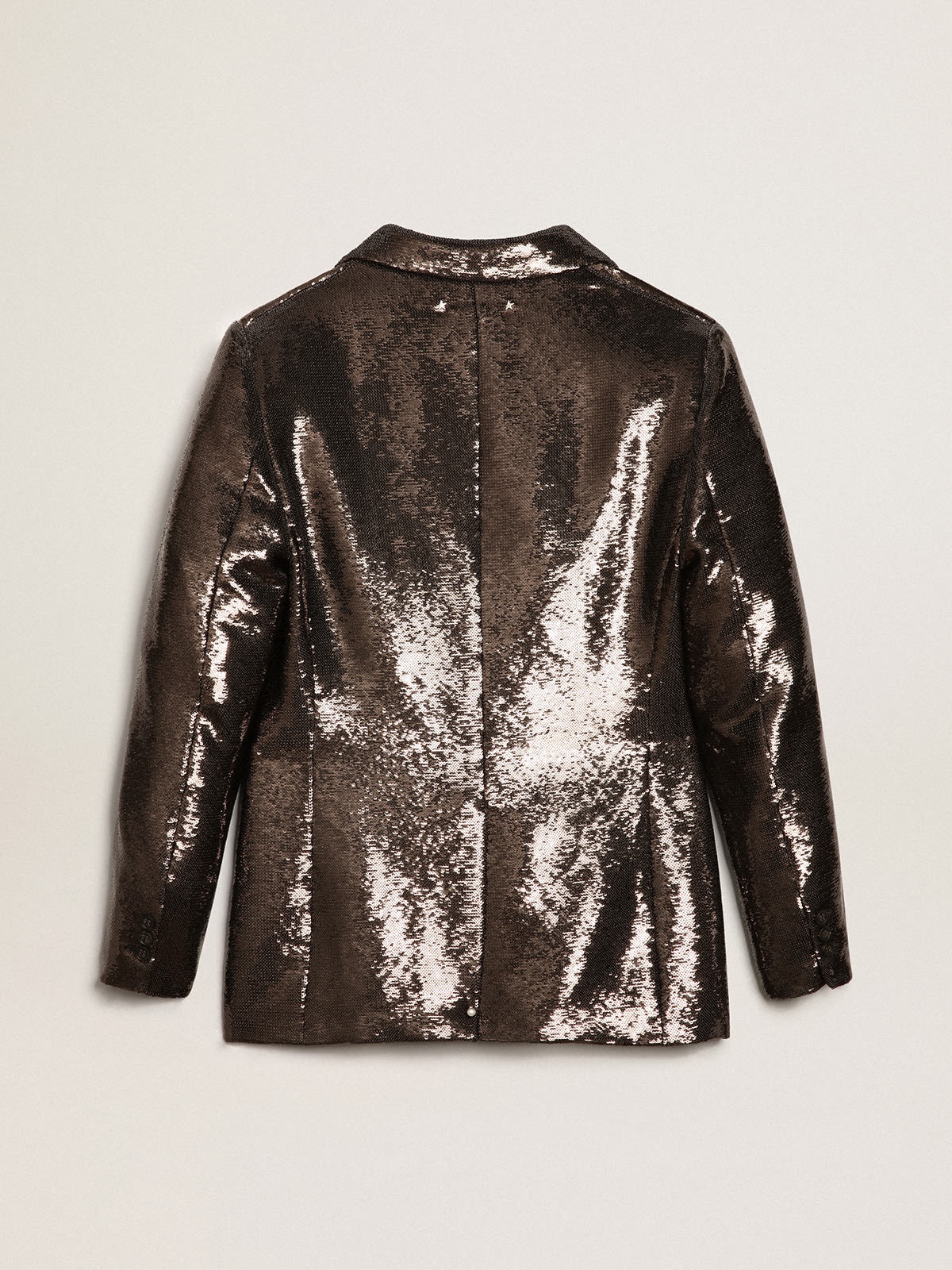 Gray single-breasted blazer with all-over sequins - 6