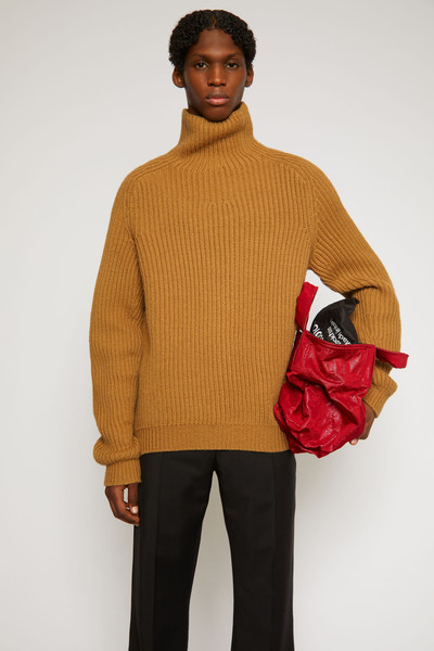 Acne Studios Ribbed roll neck sweater hazel beige outlook