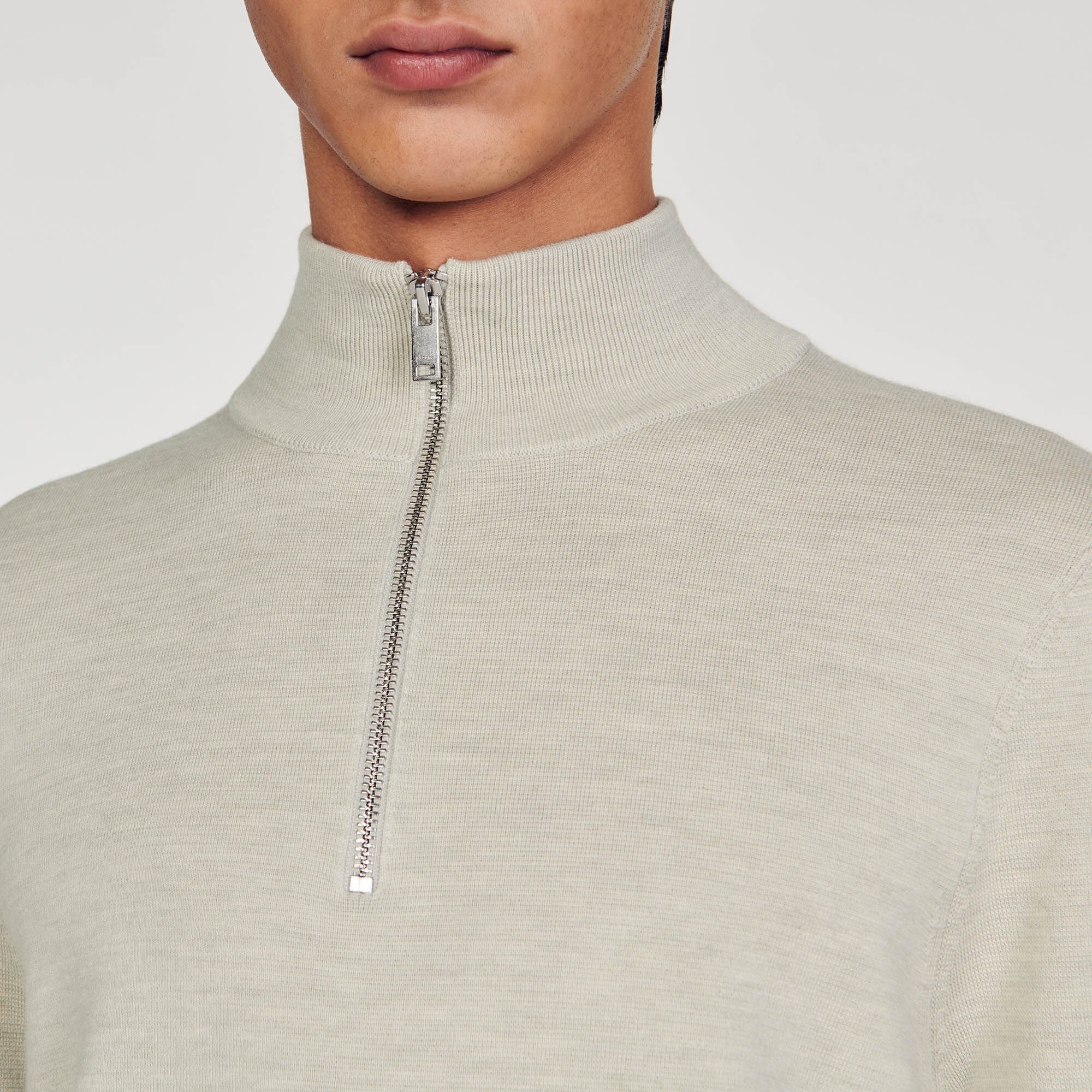 WOOL SWEATER WITH ZIPPED COLLAR - 4