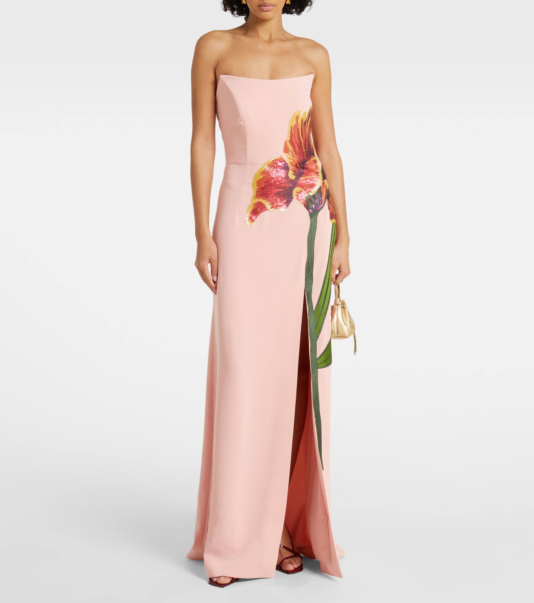 Margita floral crêpe corset gown - 2