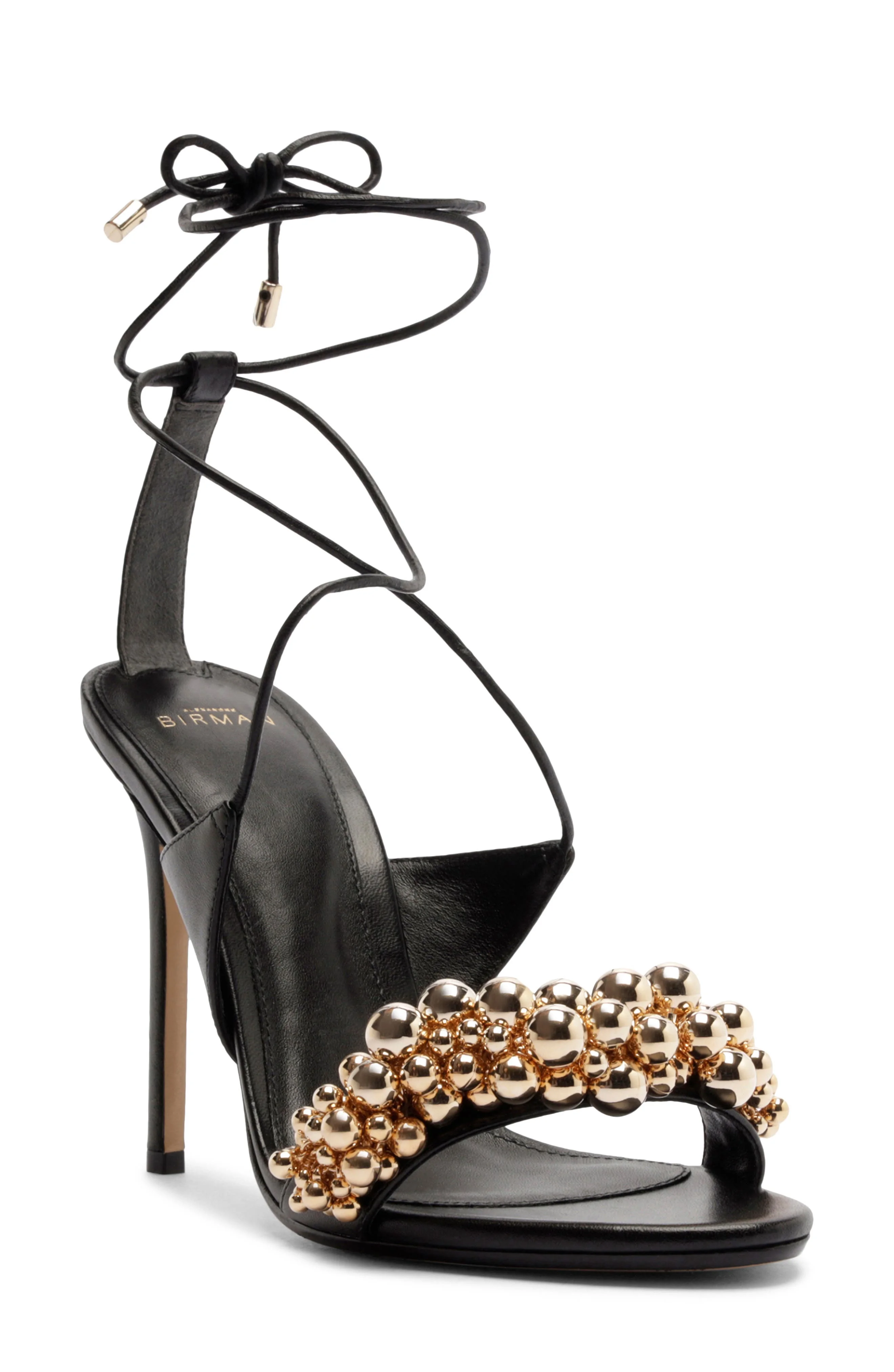 Alexandre Birman Gia Ankle Tie Sandal in Black at Nordstrom - 1
