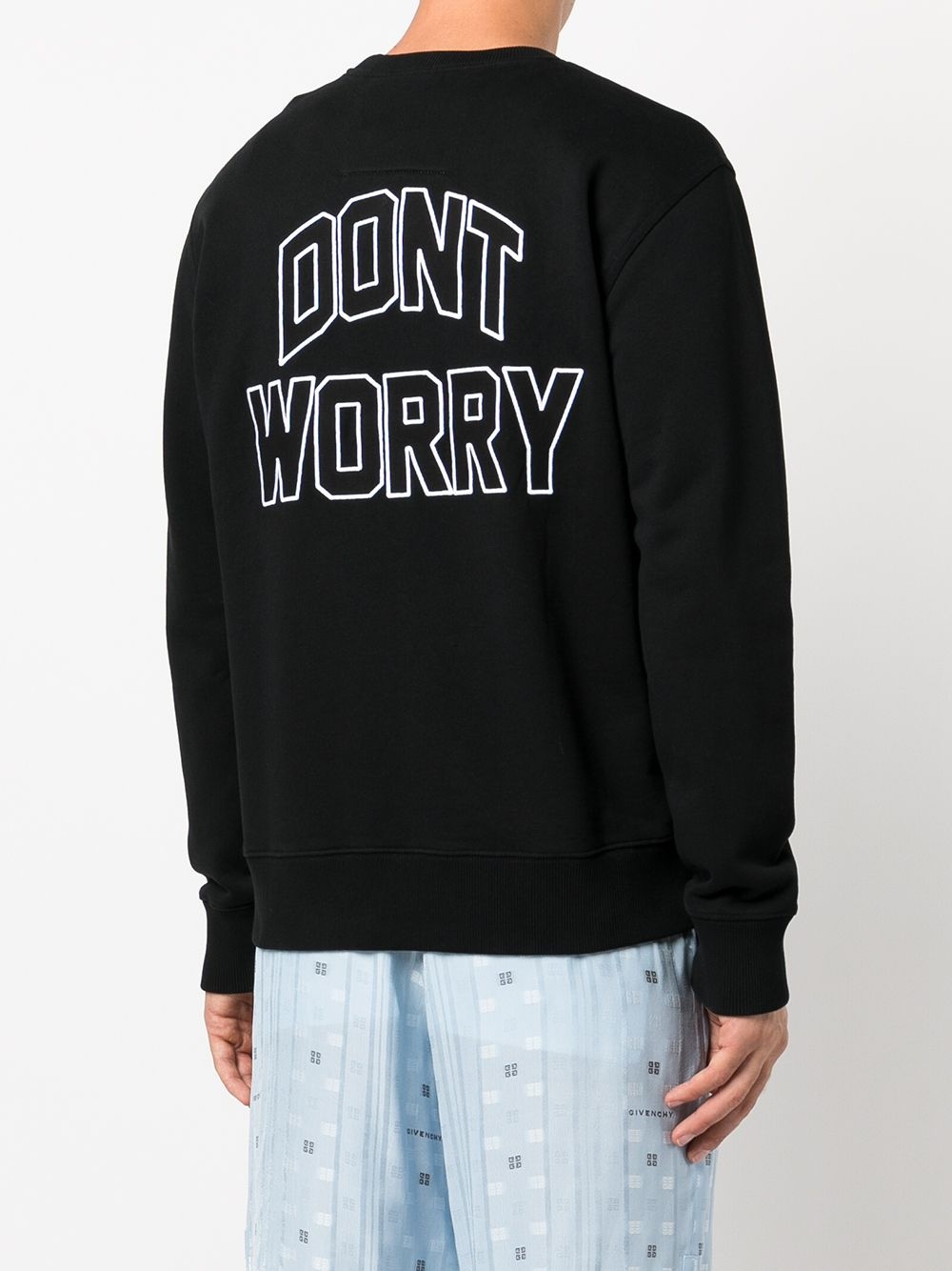 embroidered-slogan cotton sweatshirt - 4