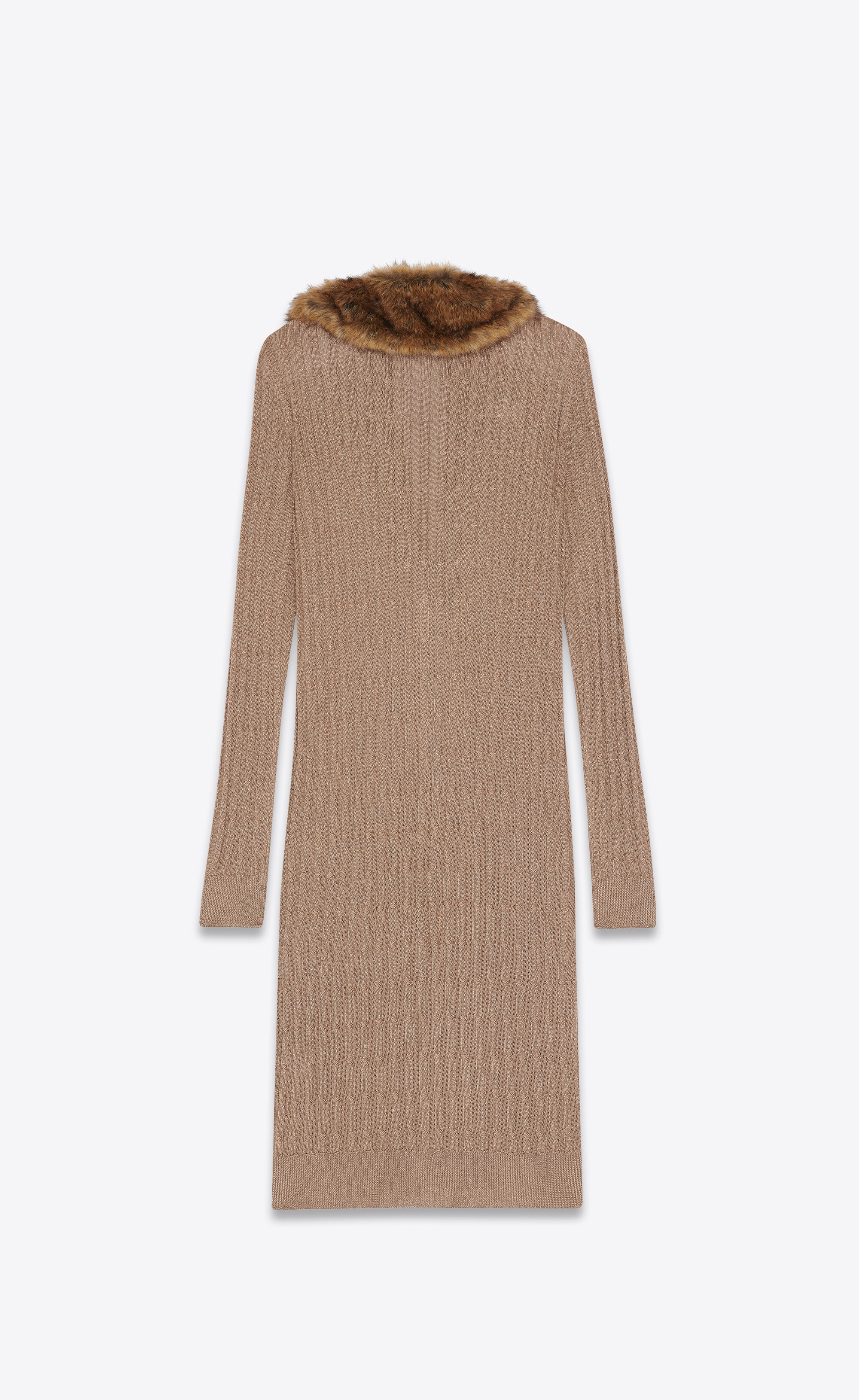 long cardigan dress in ribbed knit wool - 2