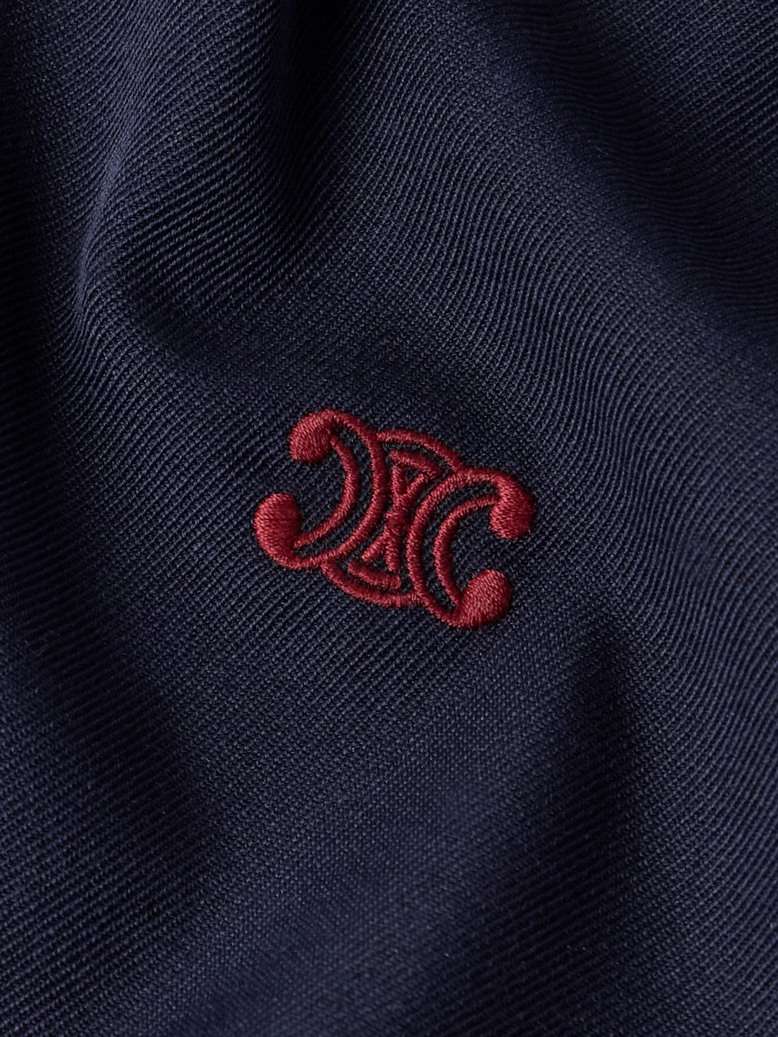 Logo-Embroidered Wool and Cotton-Blend Gabardine Blouson Jacket Navy - 5