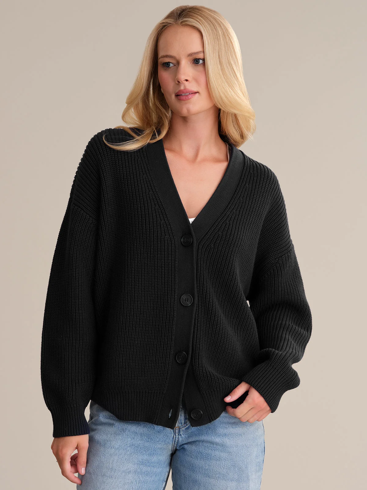 Emilia: Cotton Cocoon Cardigan - 1