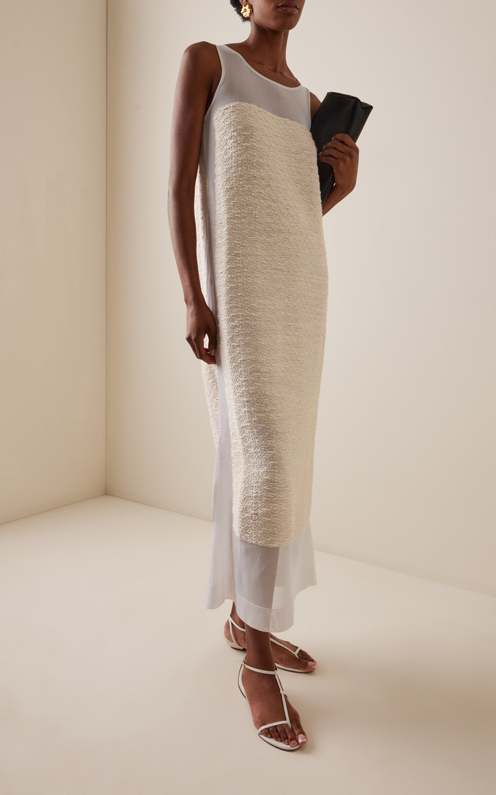 Miriele Bouclé-Inlaid Knit Maxi Dress ivory - 2