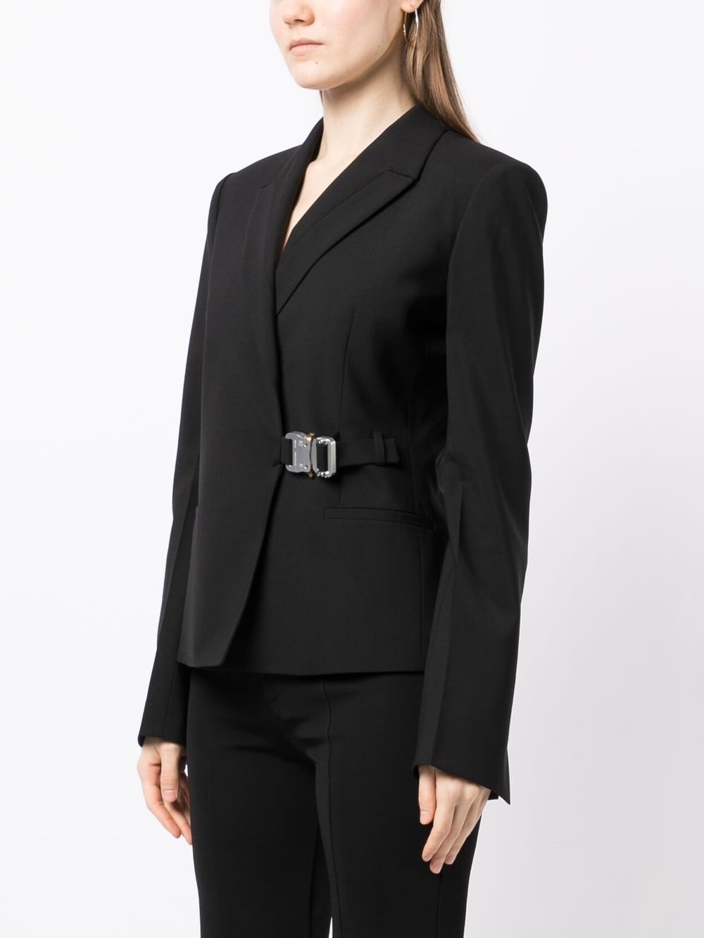 buckle-fastening wrap blazer - 3