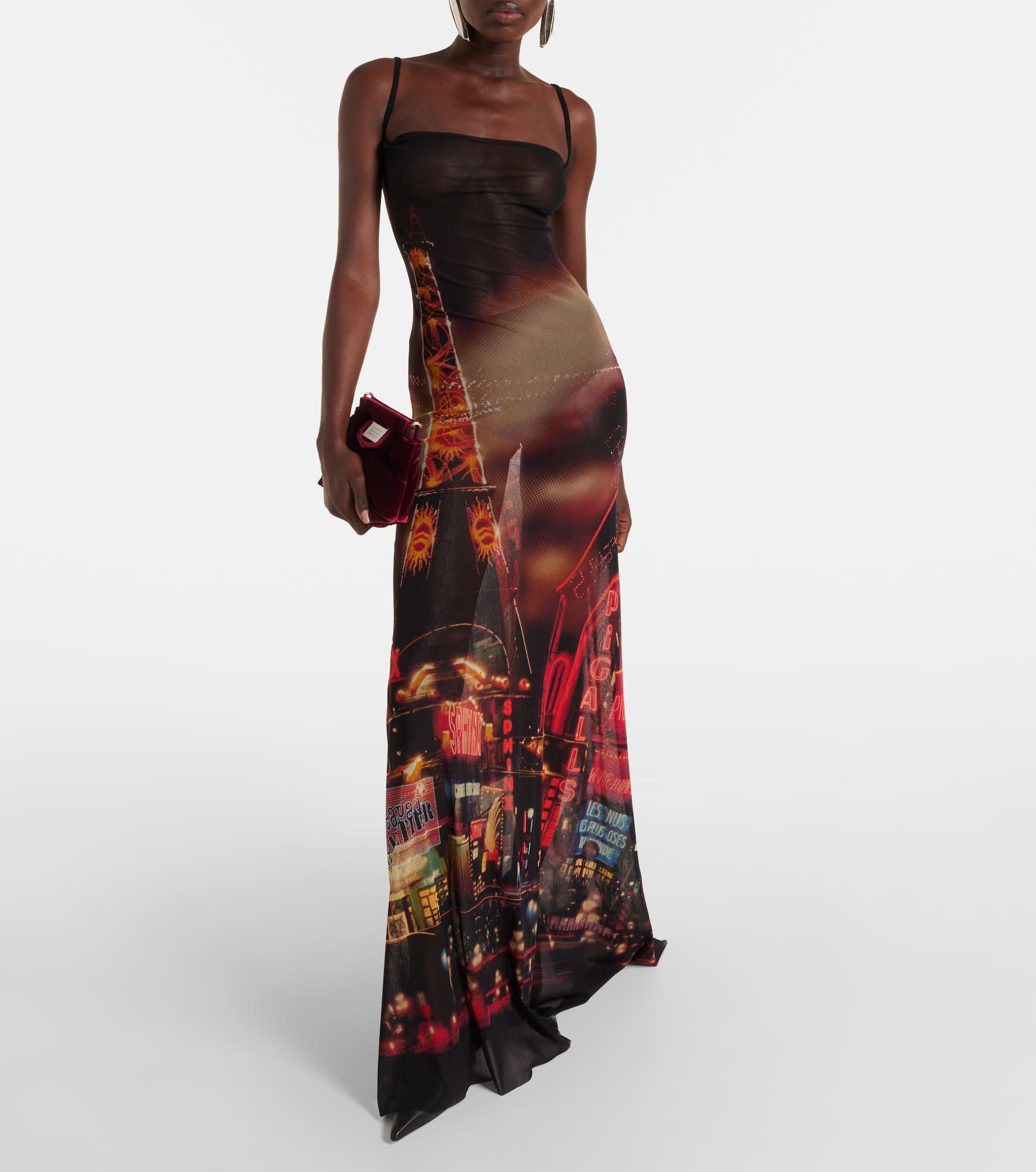 Printed mesh slip dress - 2