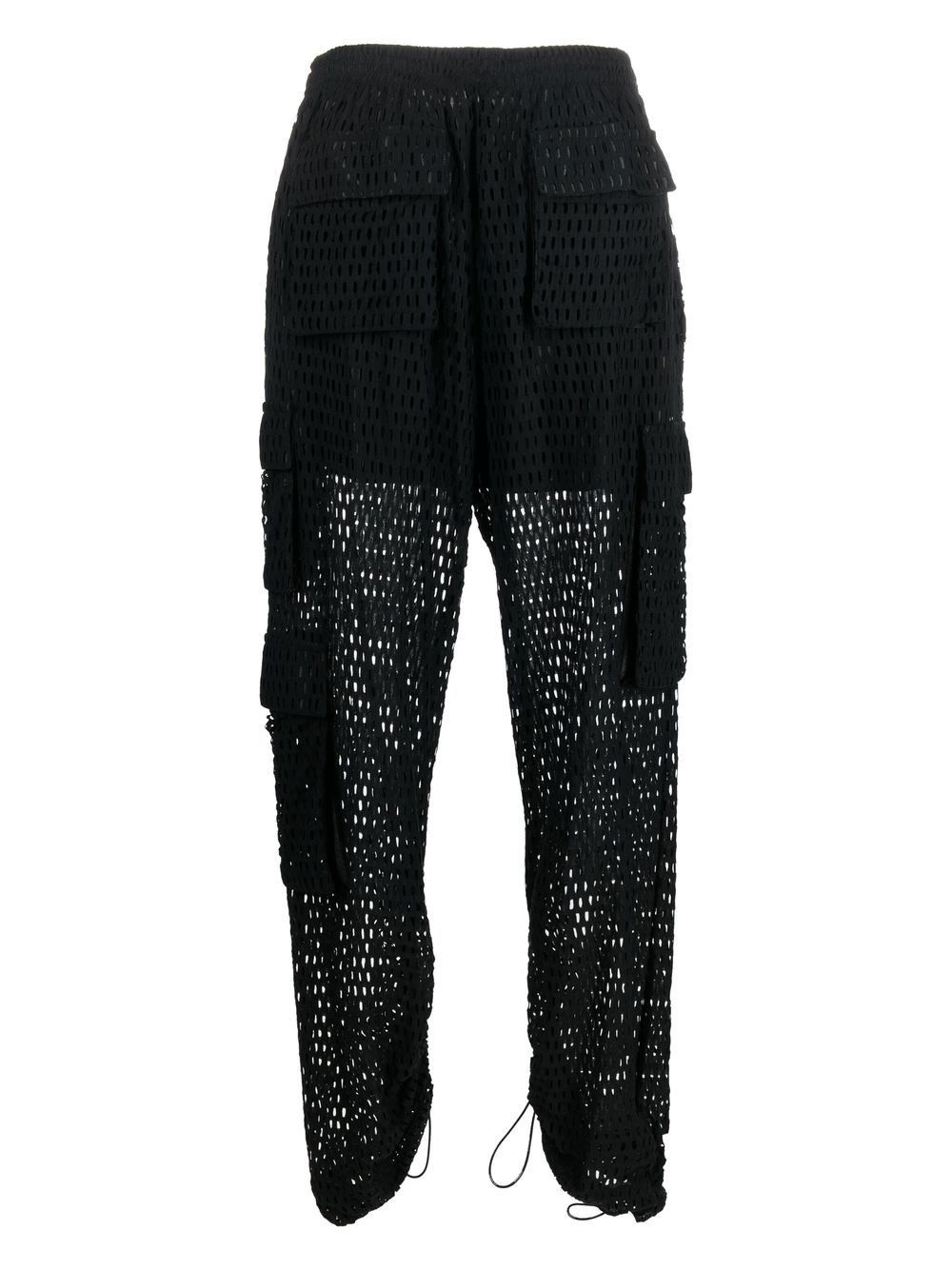 mesh drawstring track pants - 2
