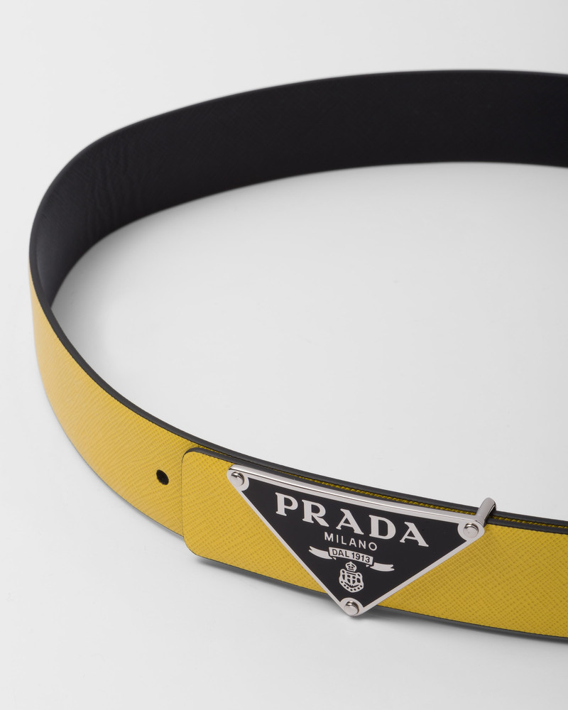 Prada Reversible Saffiano leather belt strap outlook