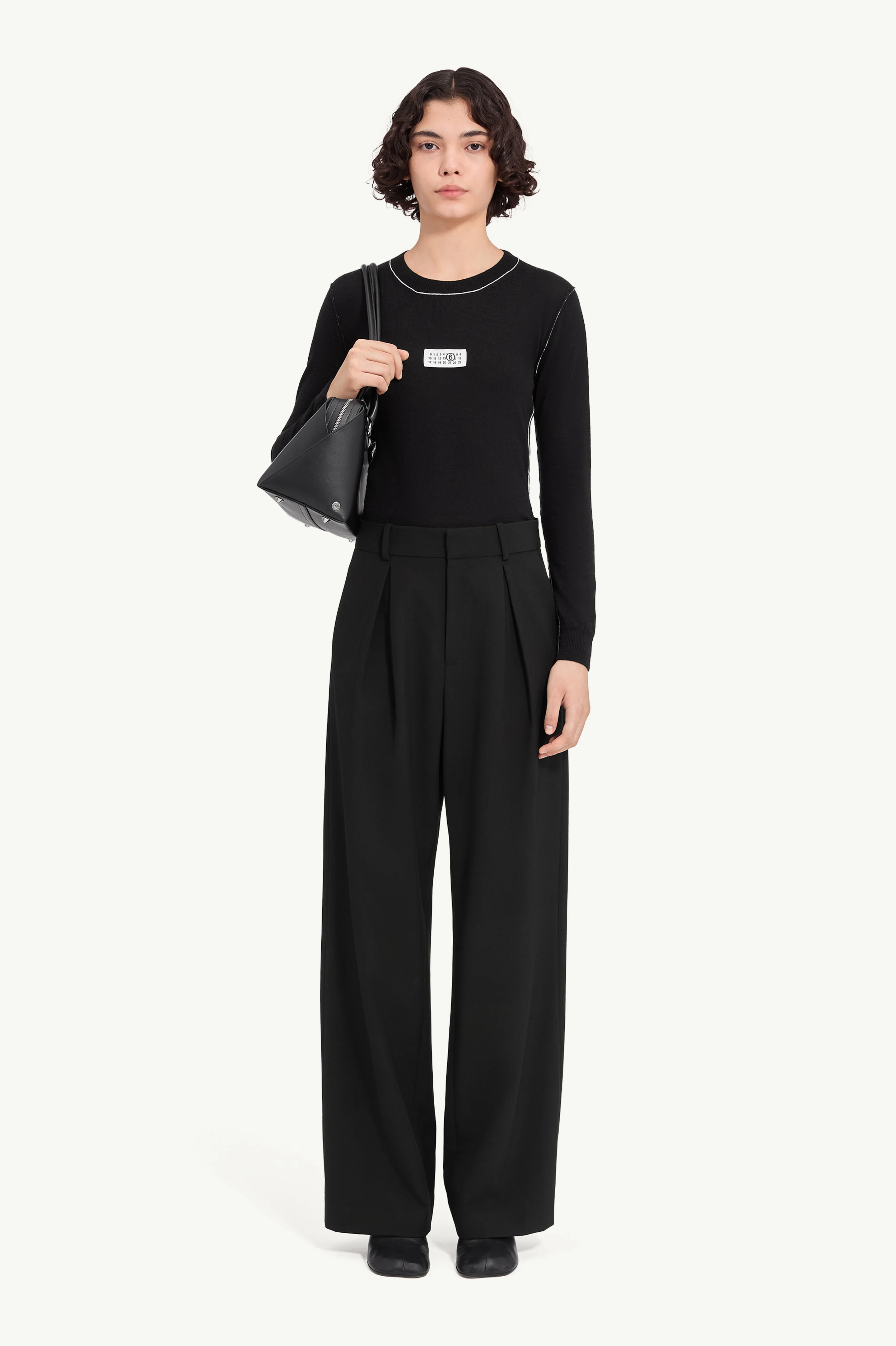 Mannequin label wool blend pleated trousers - 1