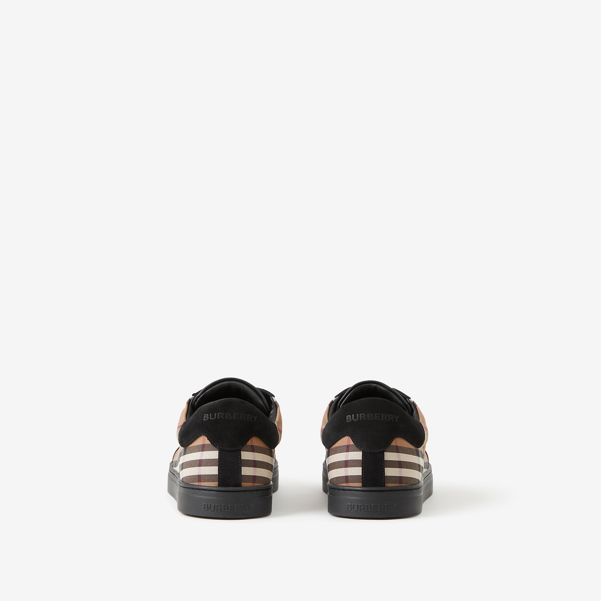 Vintage Check Cotton and Suede Sneakers - 4