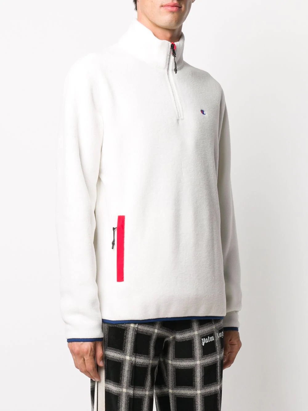 zipped embroidered logo jumper - 3