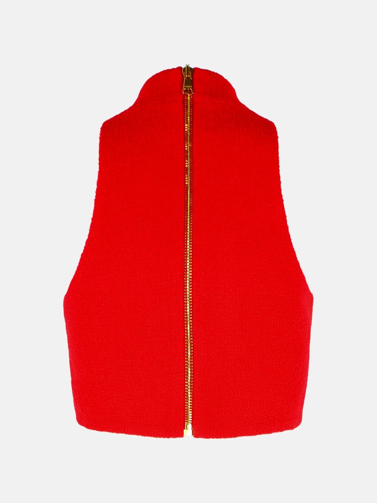 RED VIRGIN WOOL TOP - 3