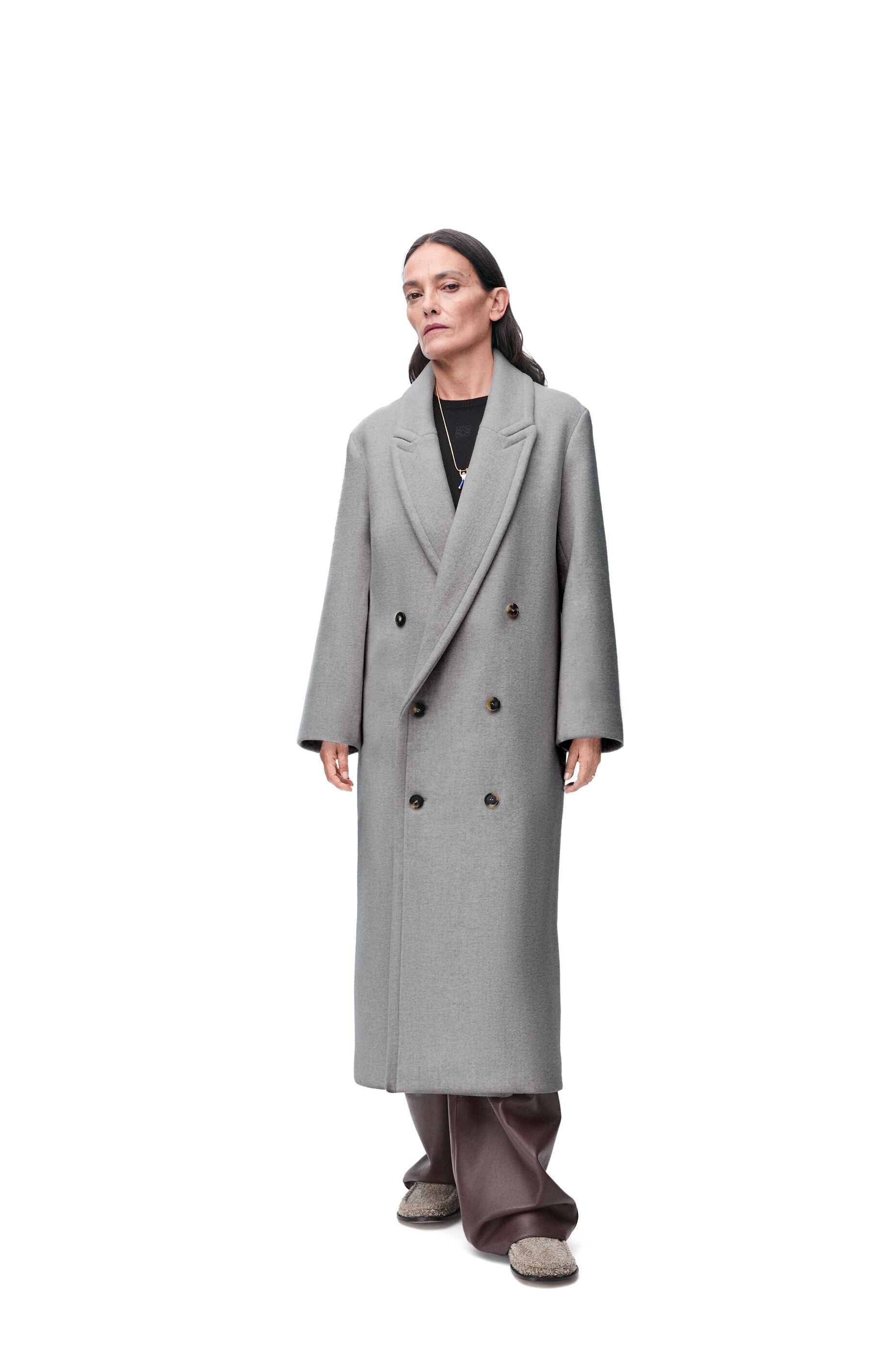 Double-breasted coat in cashmere - 3