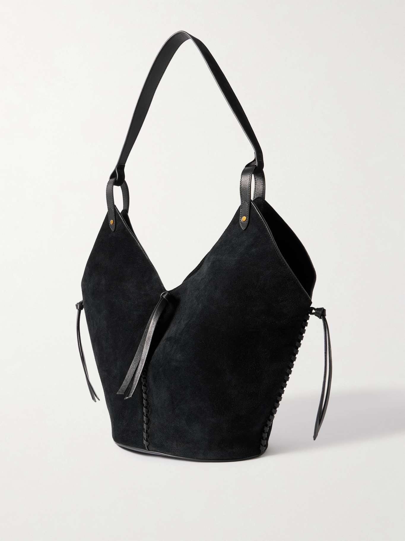 25E Tampa leather-trimmed suede tote Black - 3
