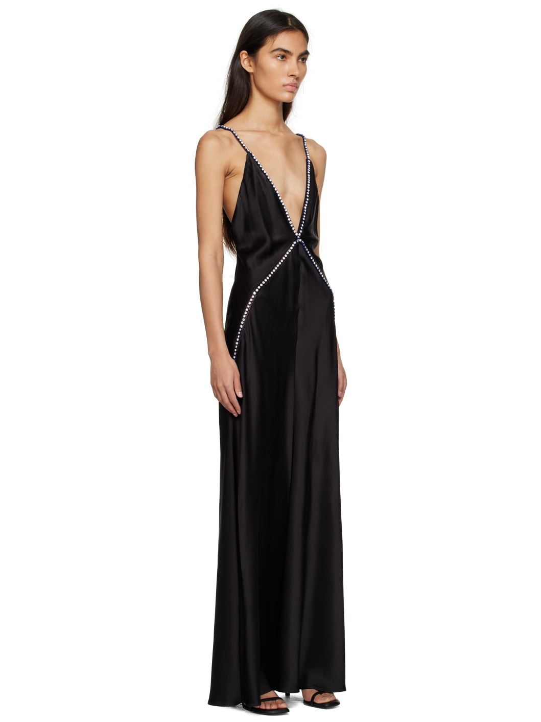 Black Embellished Maxi Dress - 2
