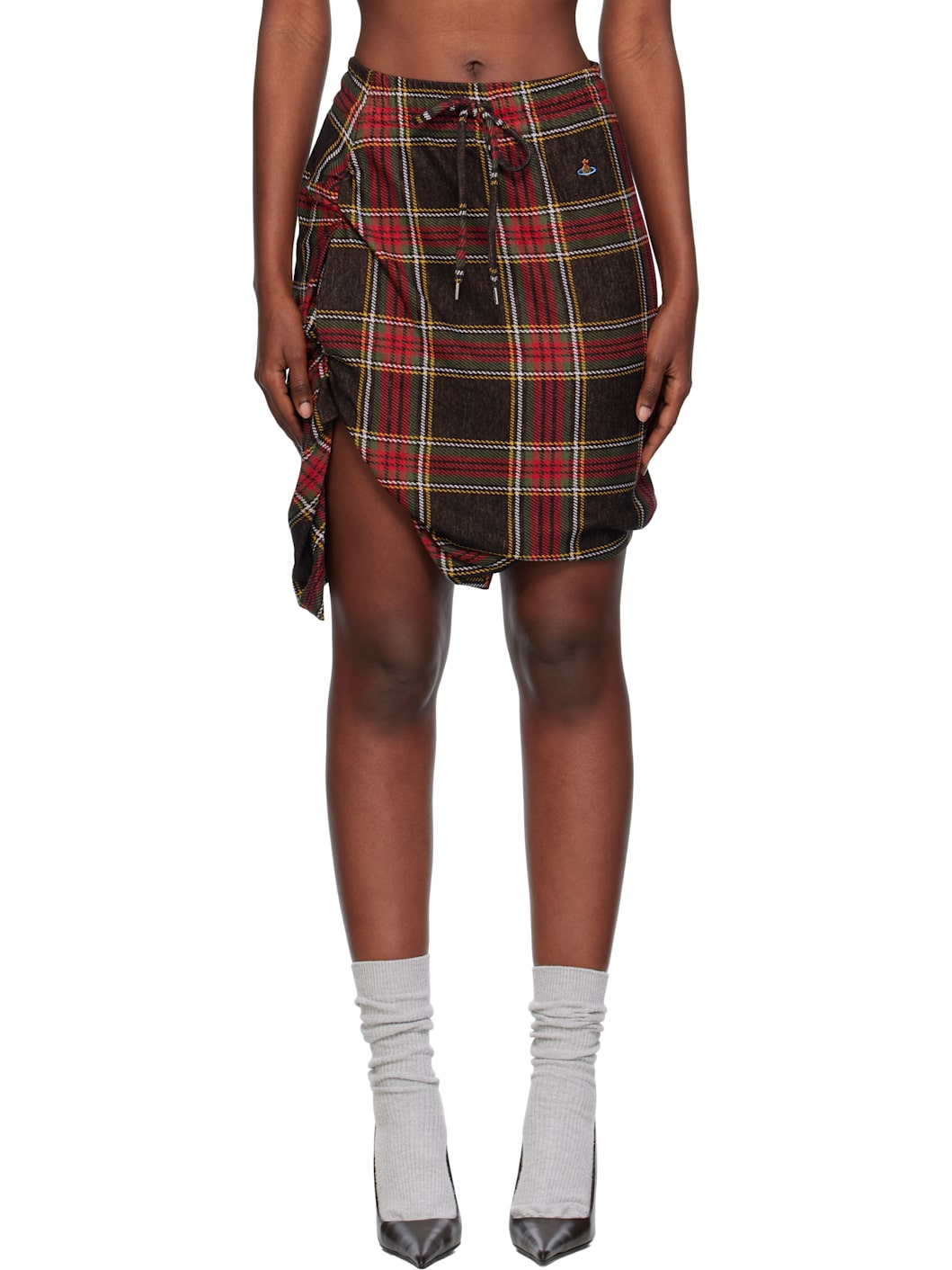 Red & Green Side Panther Miniskirt - 1