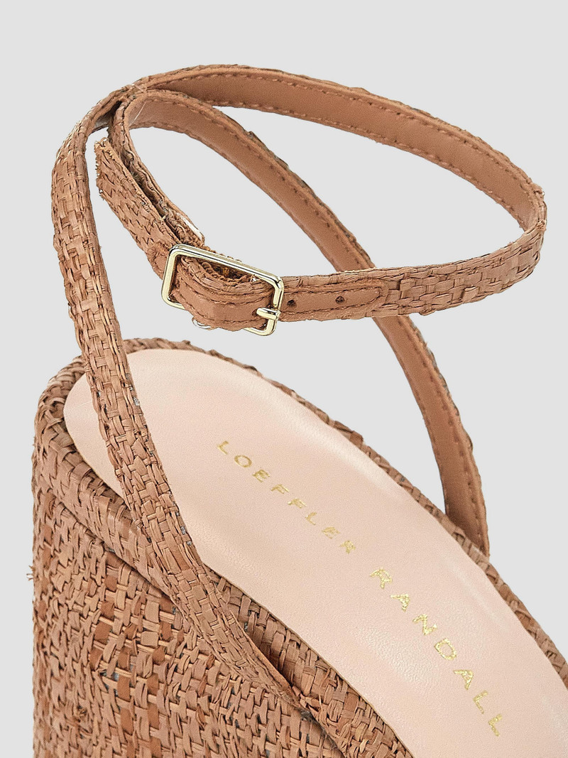 Women's Fae Braided Raffia Platform Sandals - Brown 6