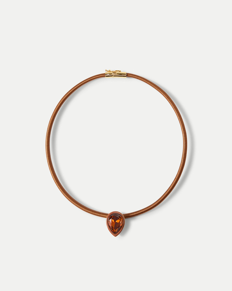 BROWN CORD PENDANT NECKLACE 1