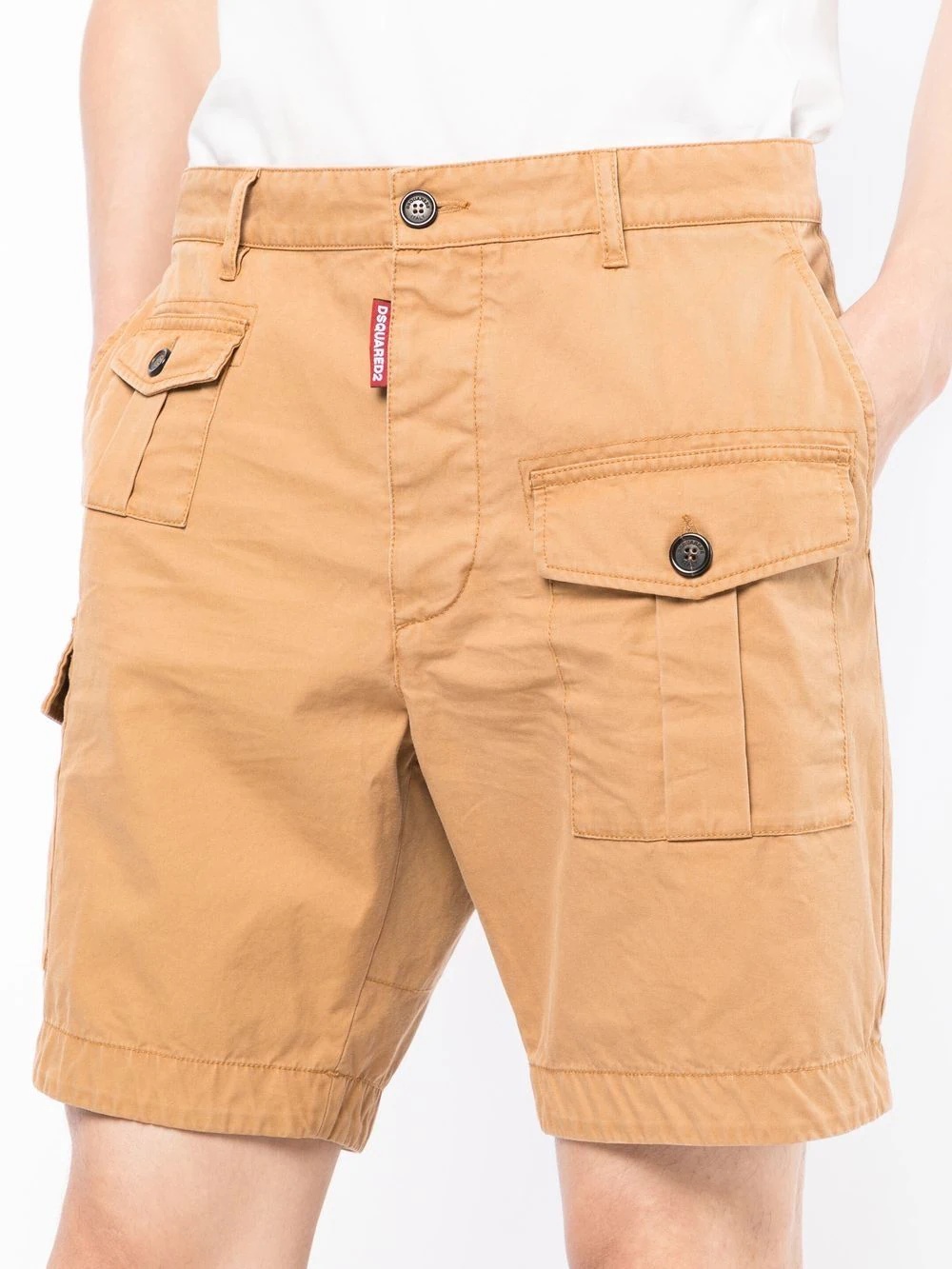 straight-leg cargo shorts - 5