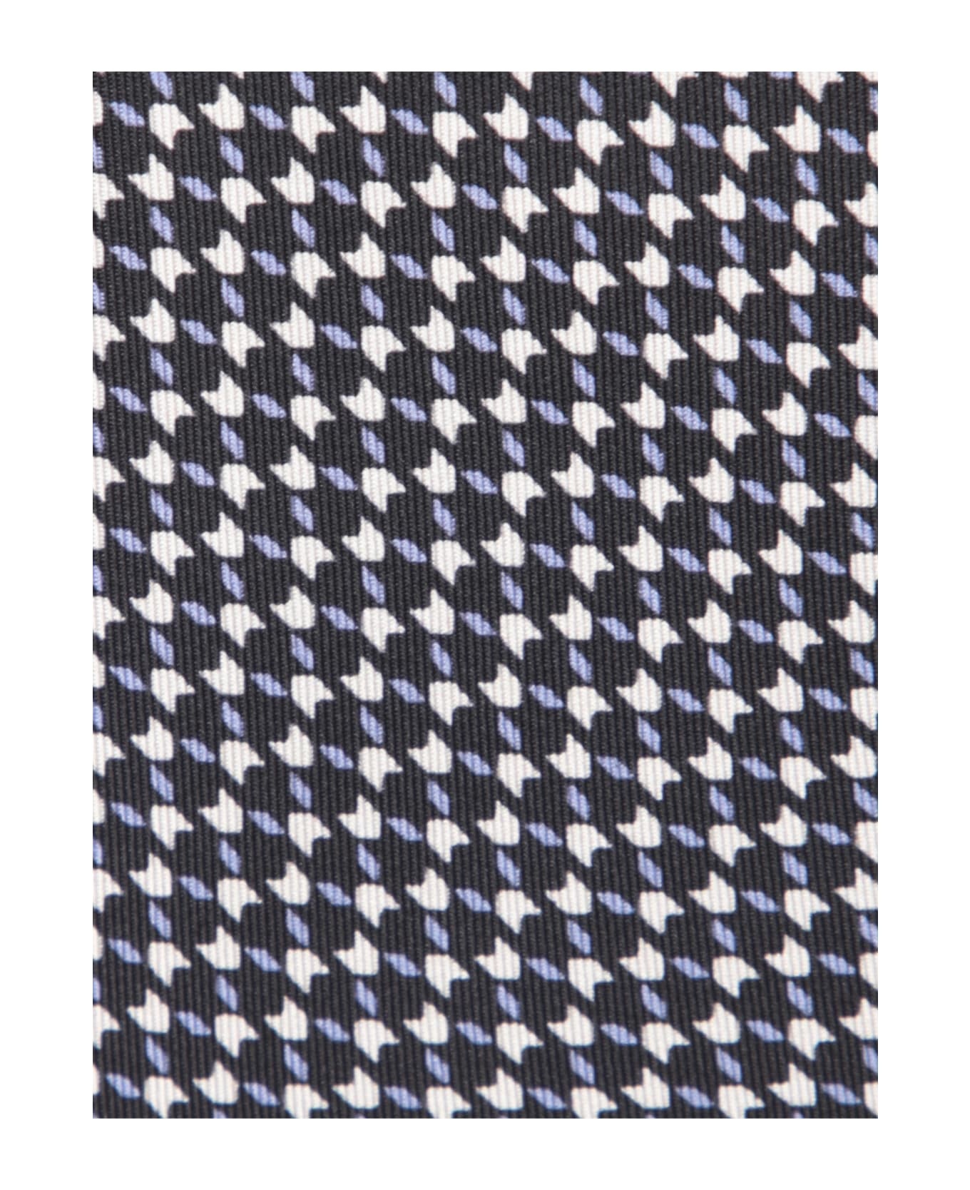 Woven Print Silk Tie In Black - 2