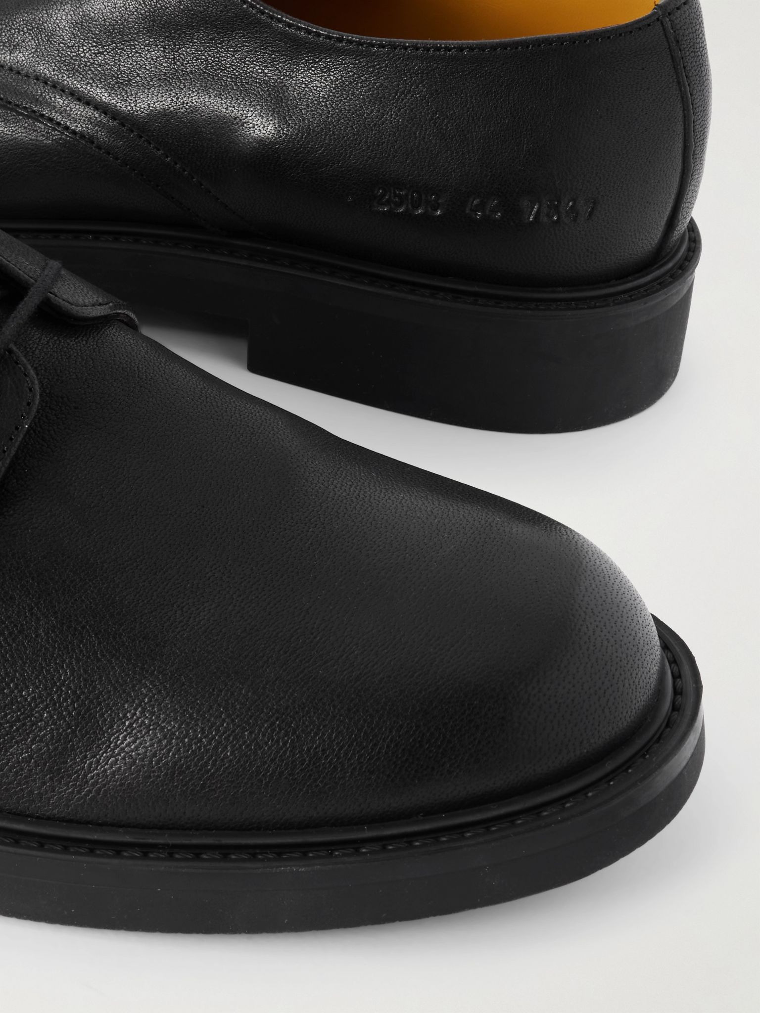 Officer's Leather Derby Shoes Black - 5