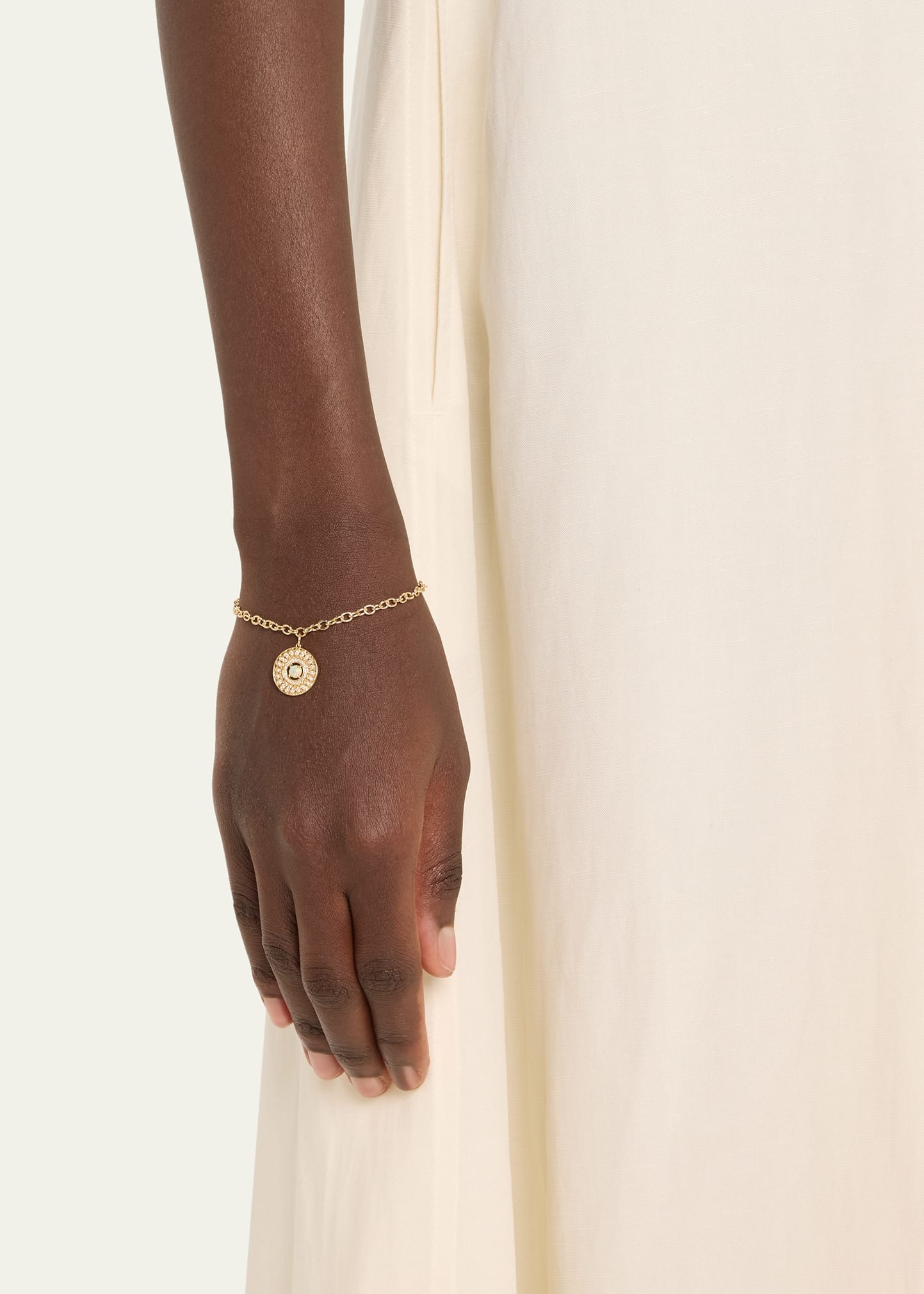 Marquise Eye Wheel Charm, Opal and Diamond Chain Bracelet - 2