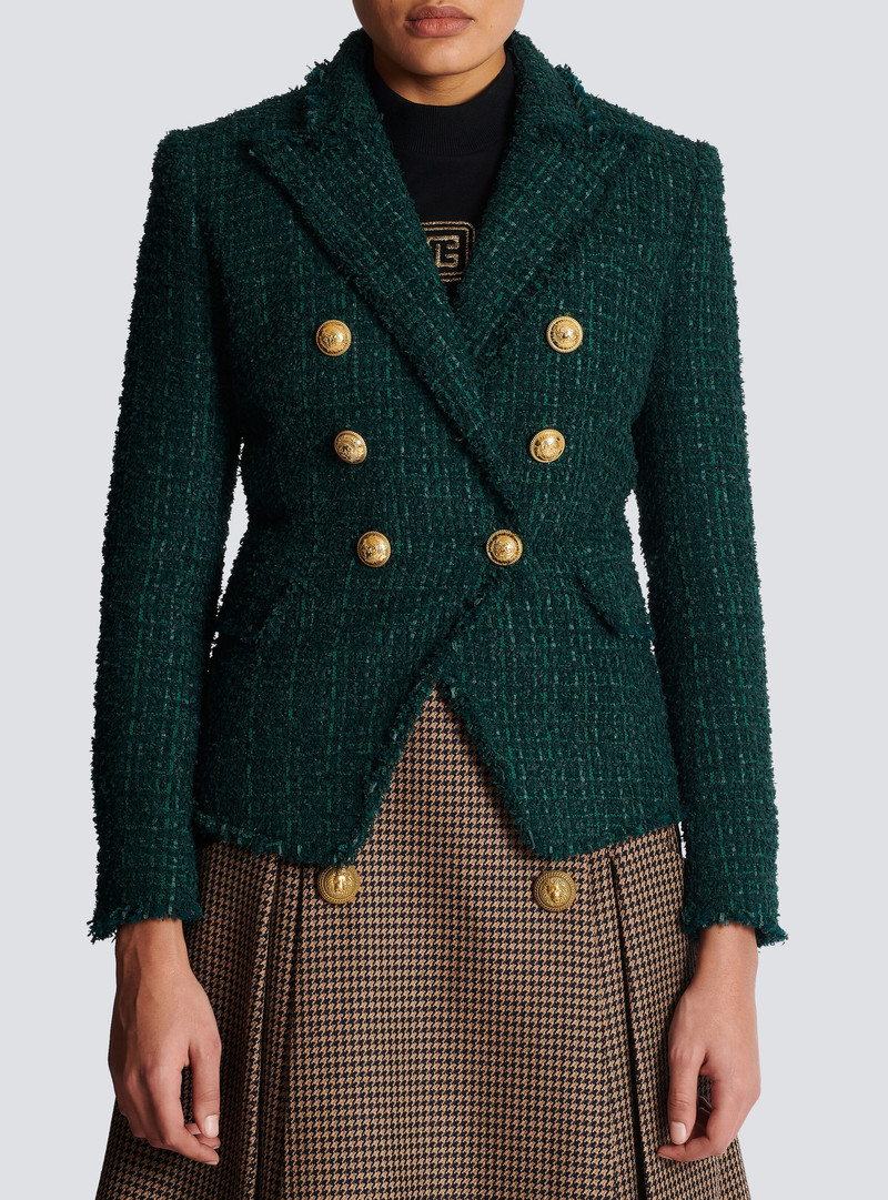 6 단추 tweed 재킷 5