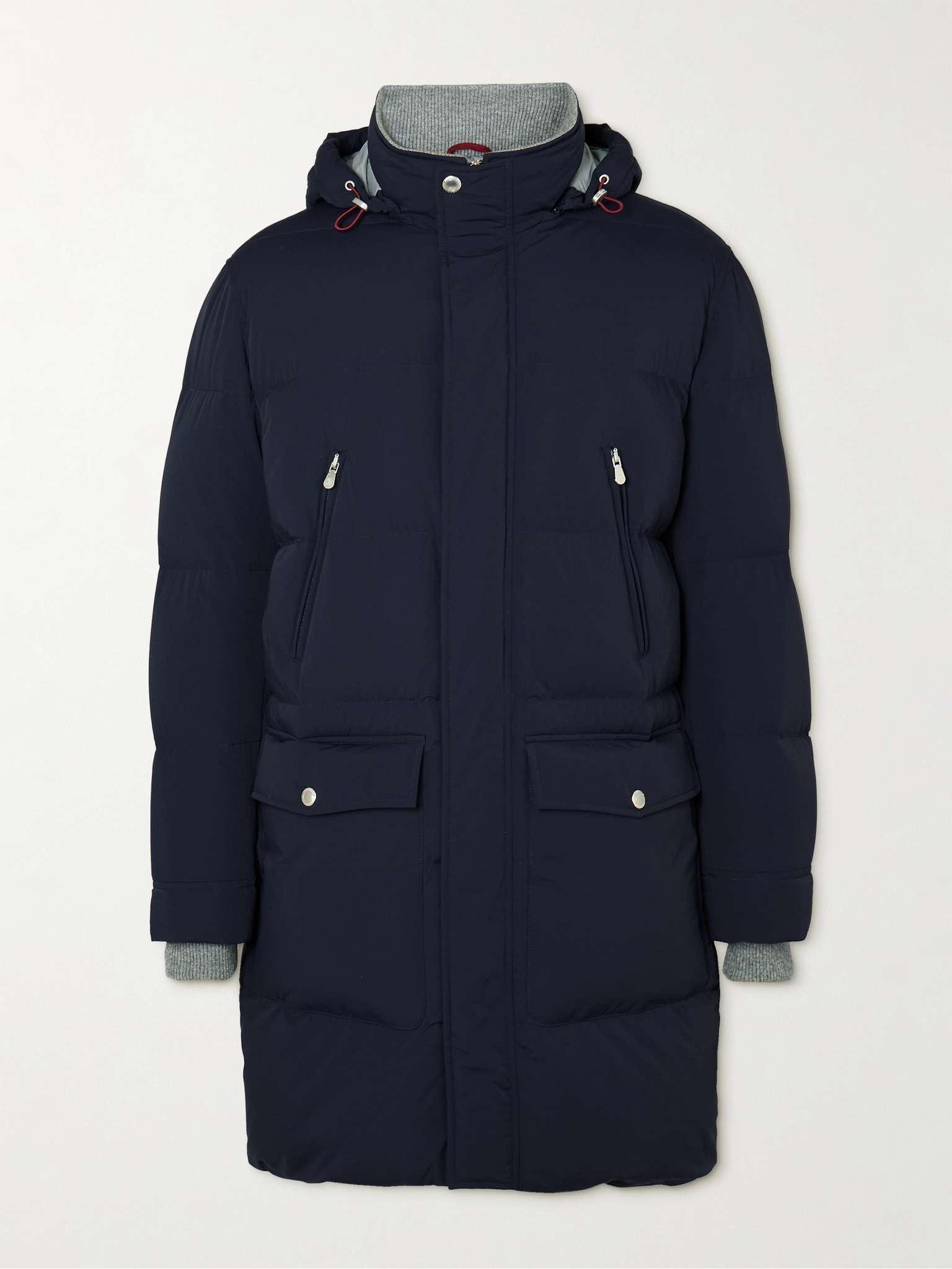 Quilted Padded Shell Hooded Down Parka - 1