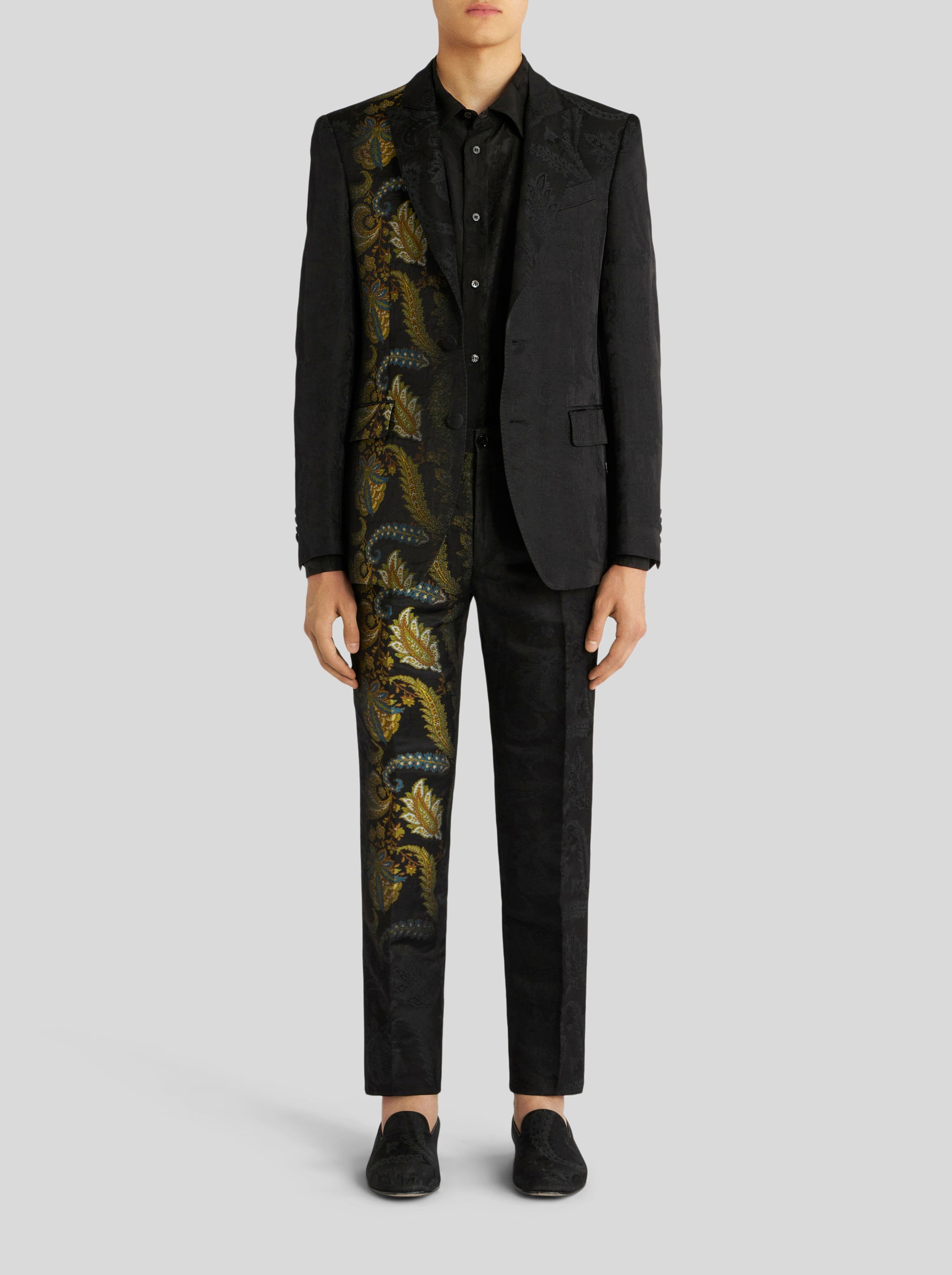 FLORAL PAISLEY JACQUARD TROUSERS - 3